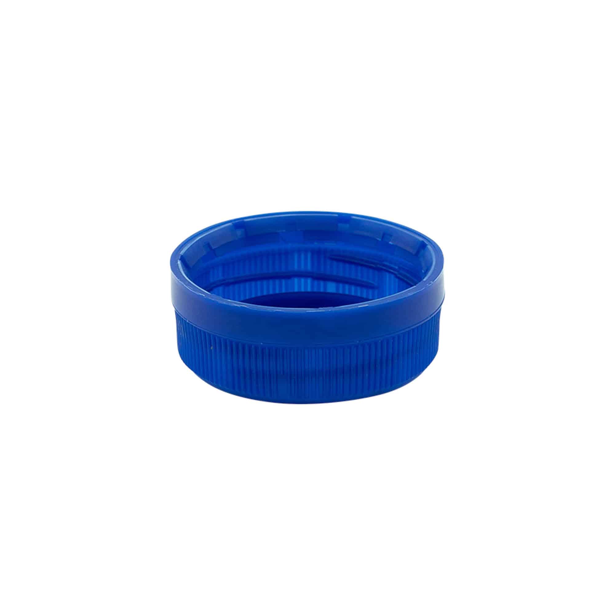 Zakrętka z dwurzędowym gwintem, tworzywo sztuczne PE, niebieska, do szyjki: PET 38 mm
