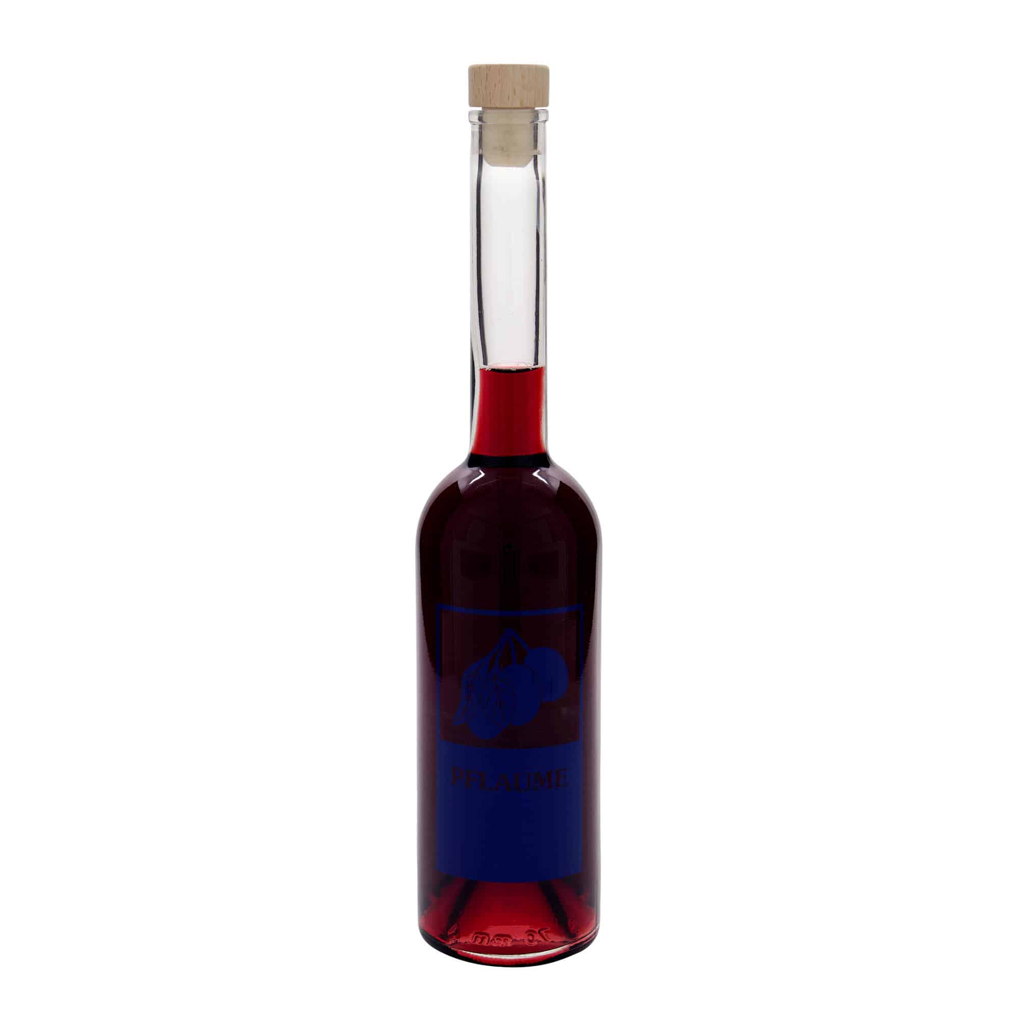 500 ml butelka szklana 'Opera', wzór: śliwka, zamknięcie: korek
