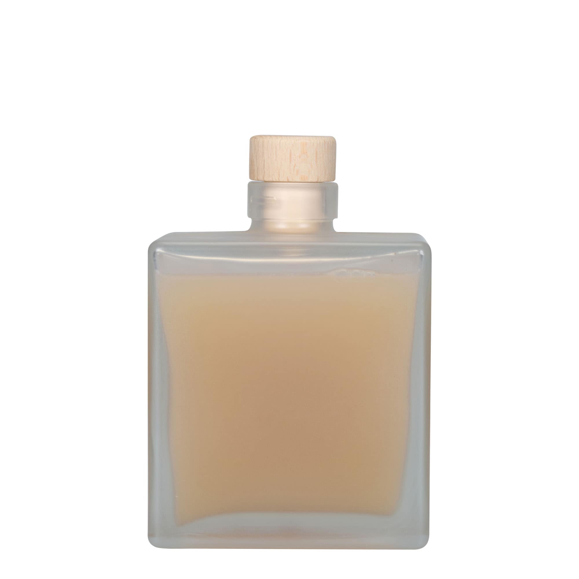 500 ml butelka szklana 'Cube', kwadratowa, mrożona, szyjka: korek