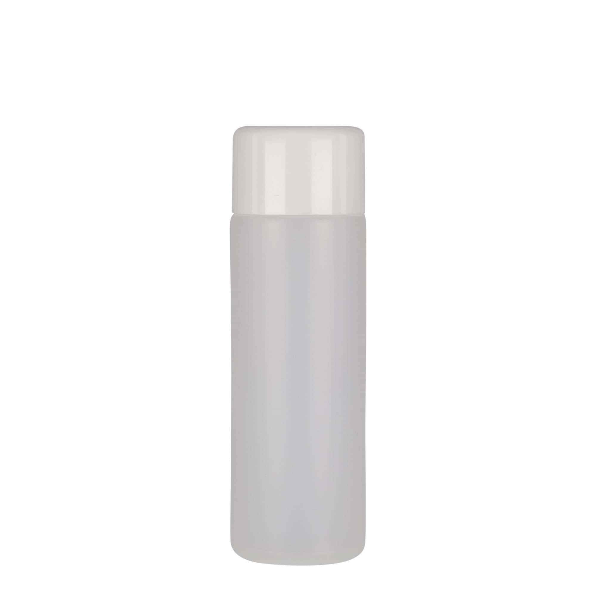 200 ml butelka okrągła, tworzywo sztuczne PE, naturalna, wylot: zakrętka