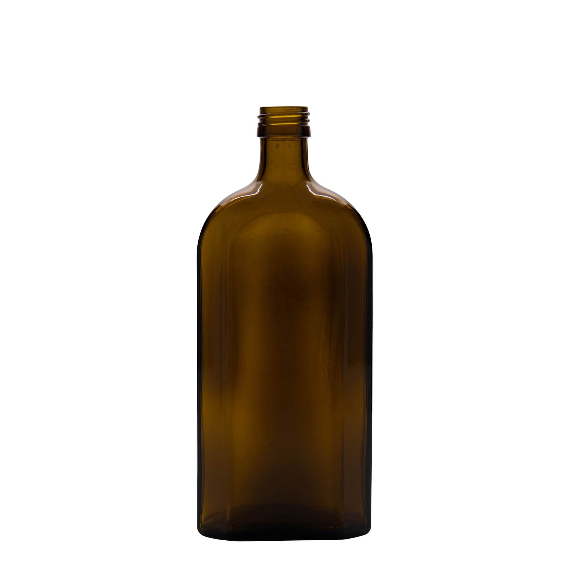 500 ml butelka medyczna Meplat, owalna, szkło, brązowa, gwint: PP 28