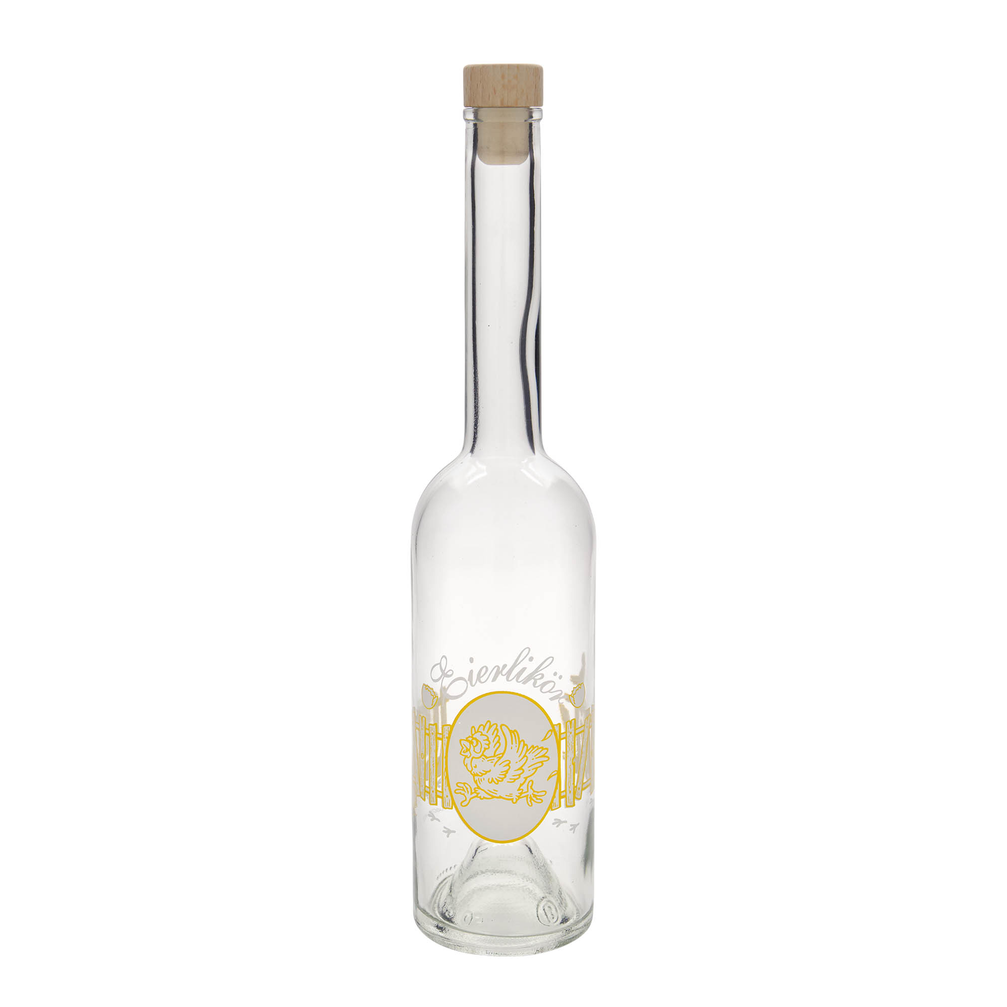 500 ml butelka szklana 'Opera', motyw: likier jajeczny, korek 500 ml butelka szklana 'Opera', motyw: likier jajeczny, korek