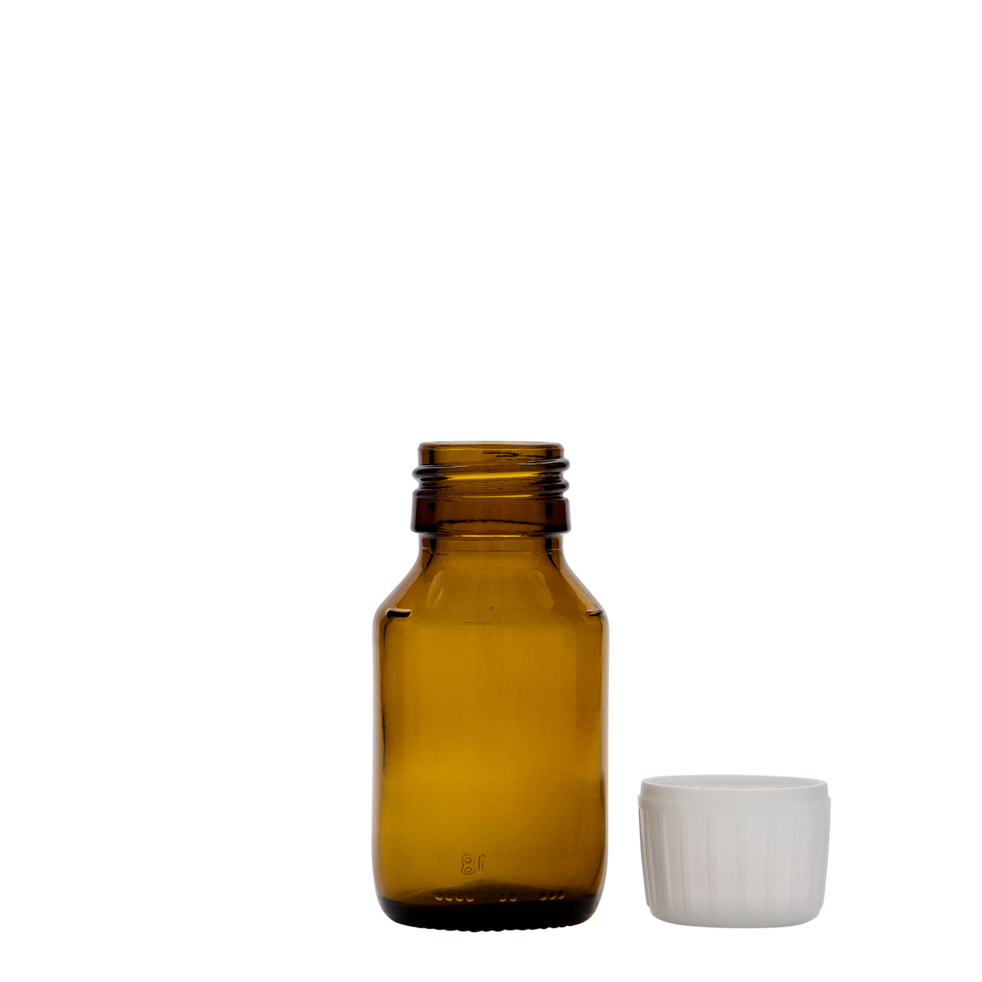 50 ml butelka medyczna, brązowa, szkło, gwint: PP 28 50 ml butelka medyczna, brązowa, szkło, gwint: PP 28