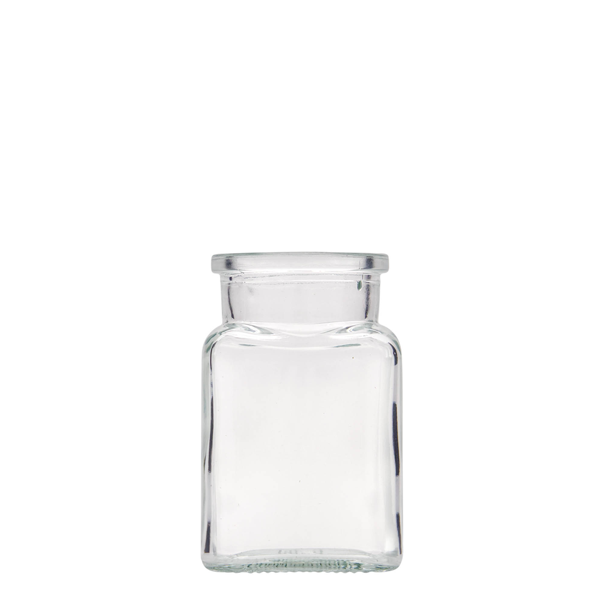 150 ml szklany słoik z korkiem, kwadratowy, otwór: korek 150 ml szklany słoik z korkiem, kwadratowy, otwór: korek