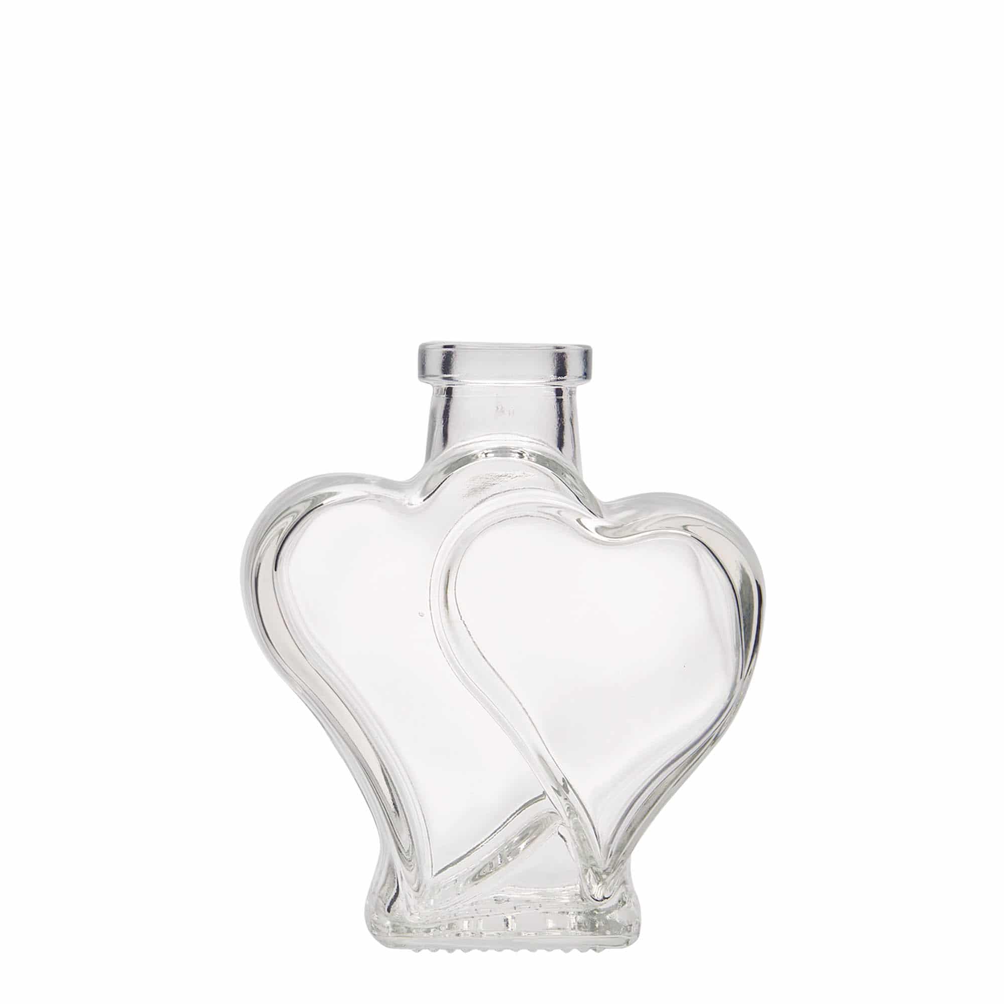 200 ml butelka szklana 'Podwójne Serce', zamknięcie: korek 200 ml butelka szklana 'Podwójne Serce', zamknięcie: korek