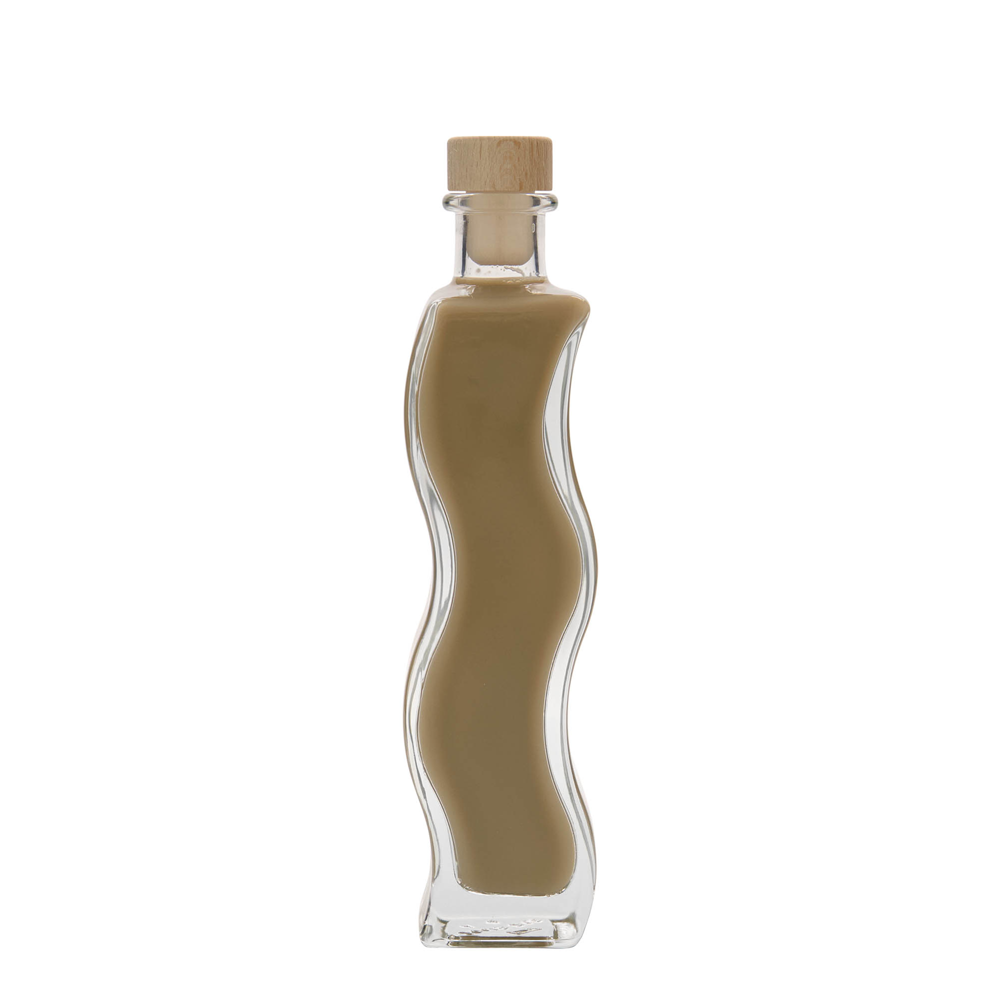 200 ml szklana butelka 'Welle', kwadratowa, otwór: korek 200 ml szklana butelka 'Welle', kwadratowa, otwór: korek