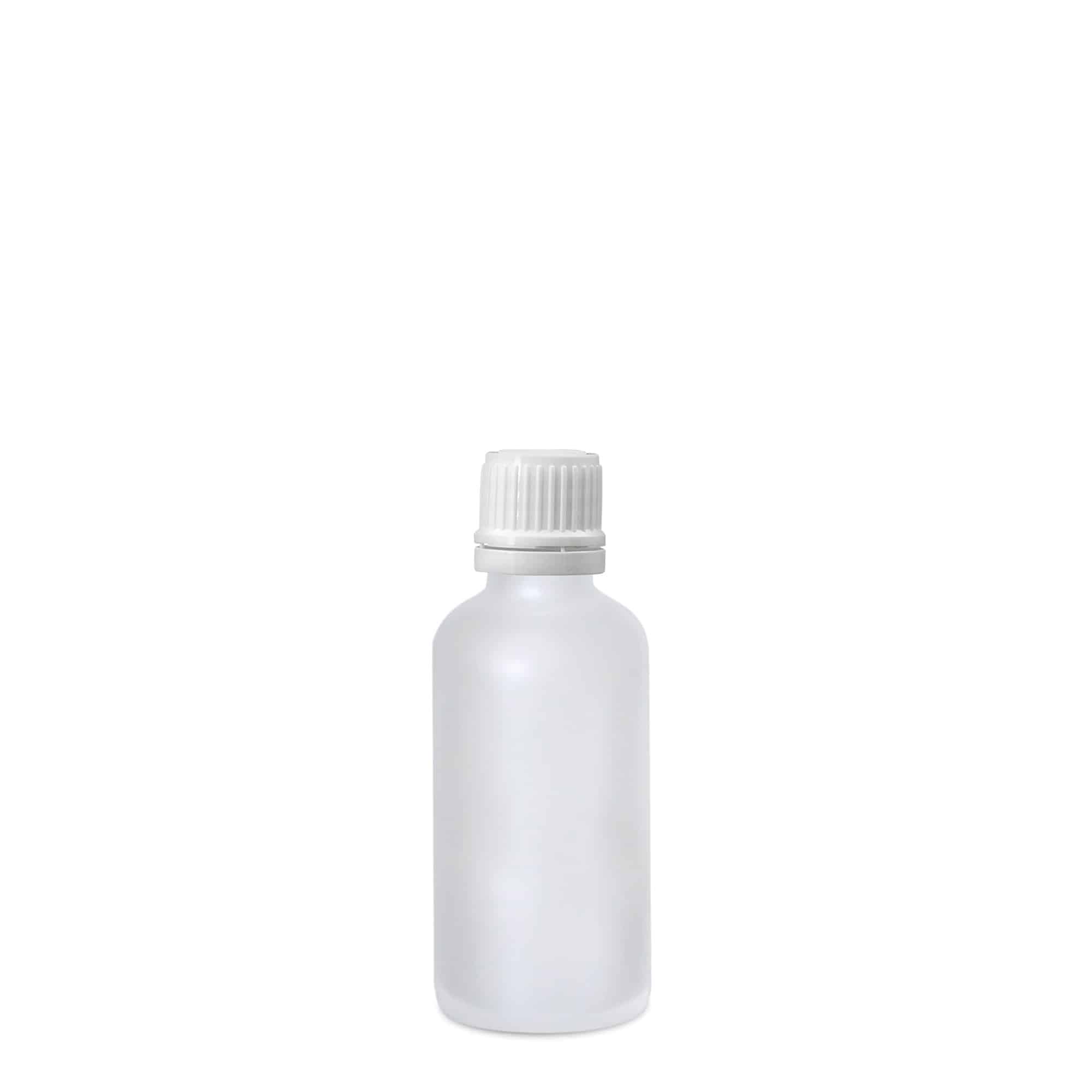 50 ml butelka medyczna, szkło, brąz matowy, szyjka: DIN 18
