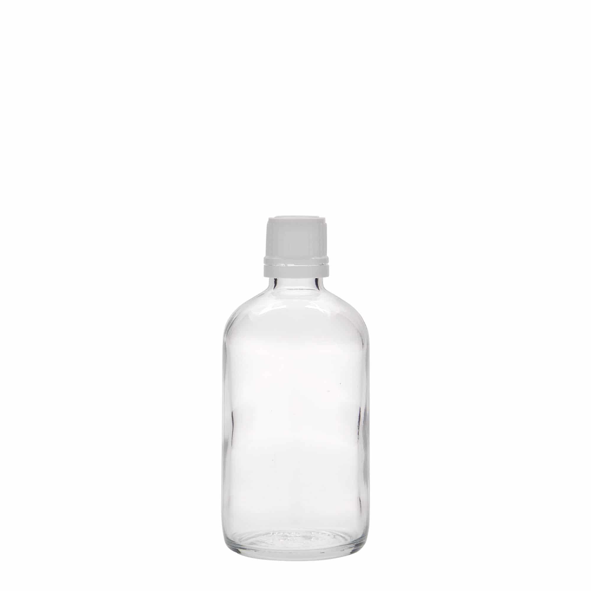 100 ml butelka farmaceutyczna, szkło, zamknięcie: DIN 18