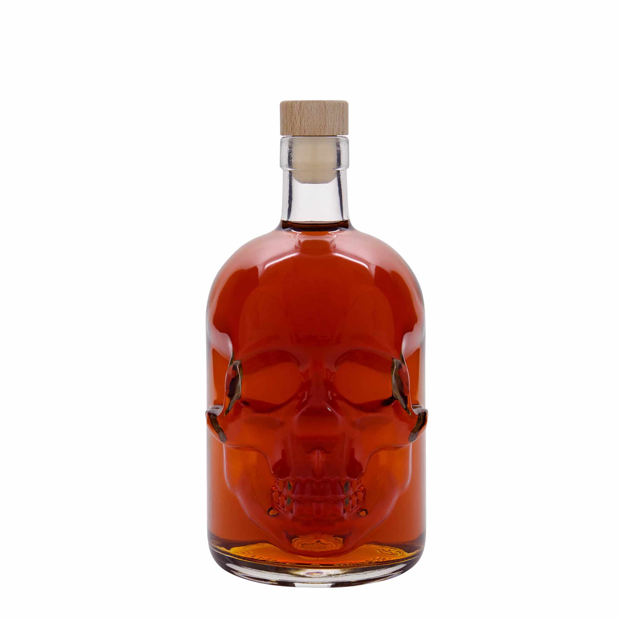 700 ml butelka szklana 'Czaszka', zamknięcie: korek