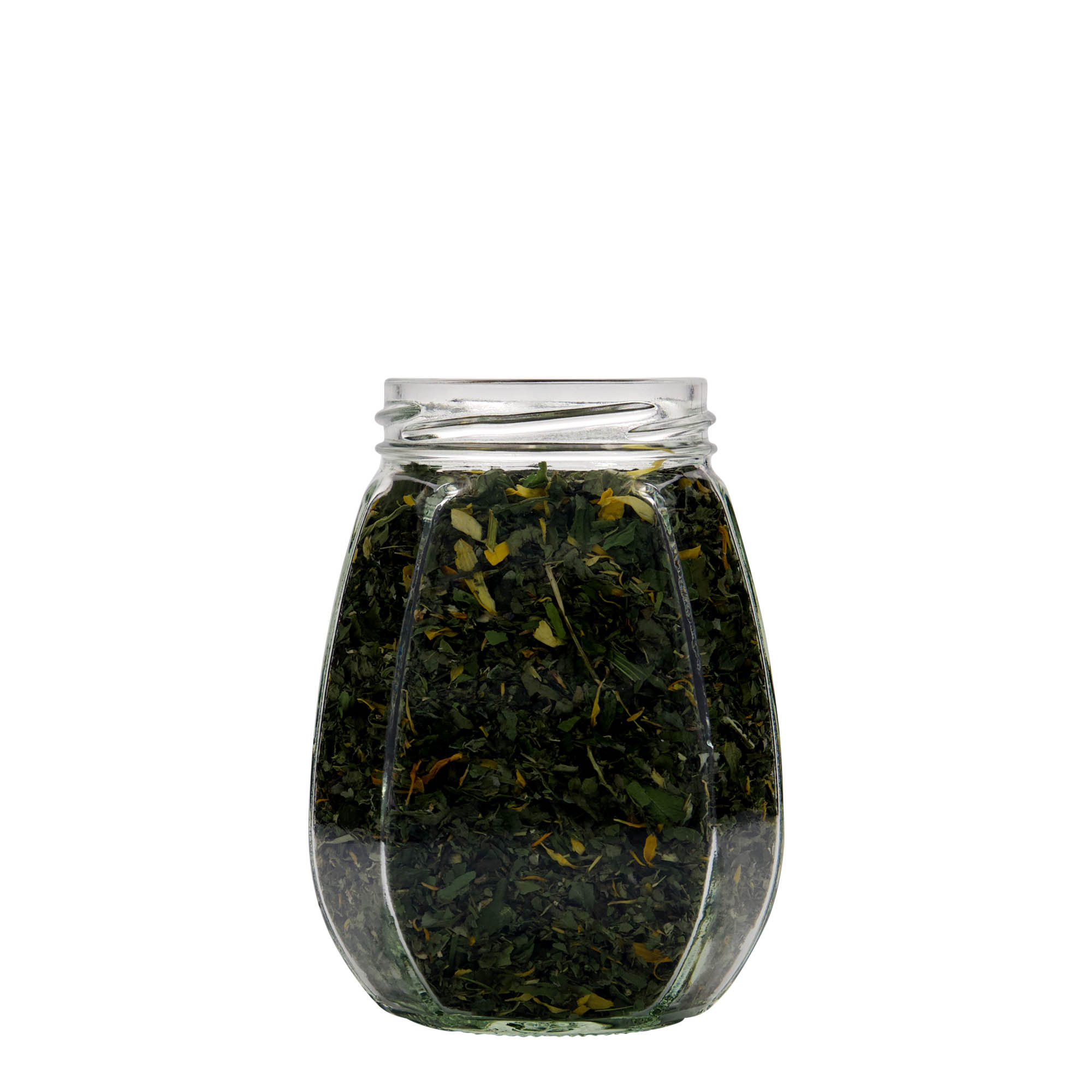 385 ml sześcioramienne szklane naczynie na biżuterię, otwór: Twist-Off (TO 63) 385 ml sześcioramienne szklane naczynie na biżuterię, otwór: Twist-Off (TO 63)