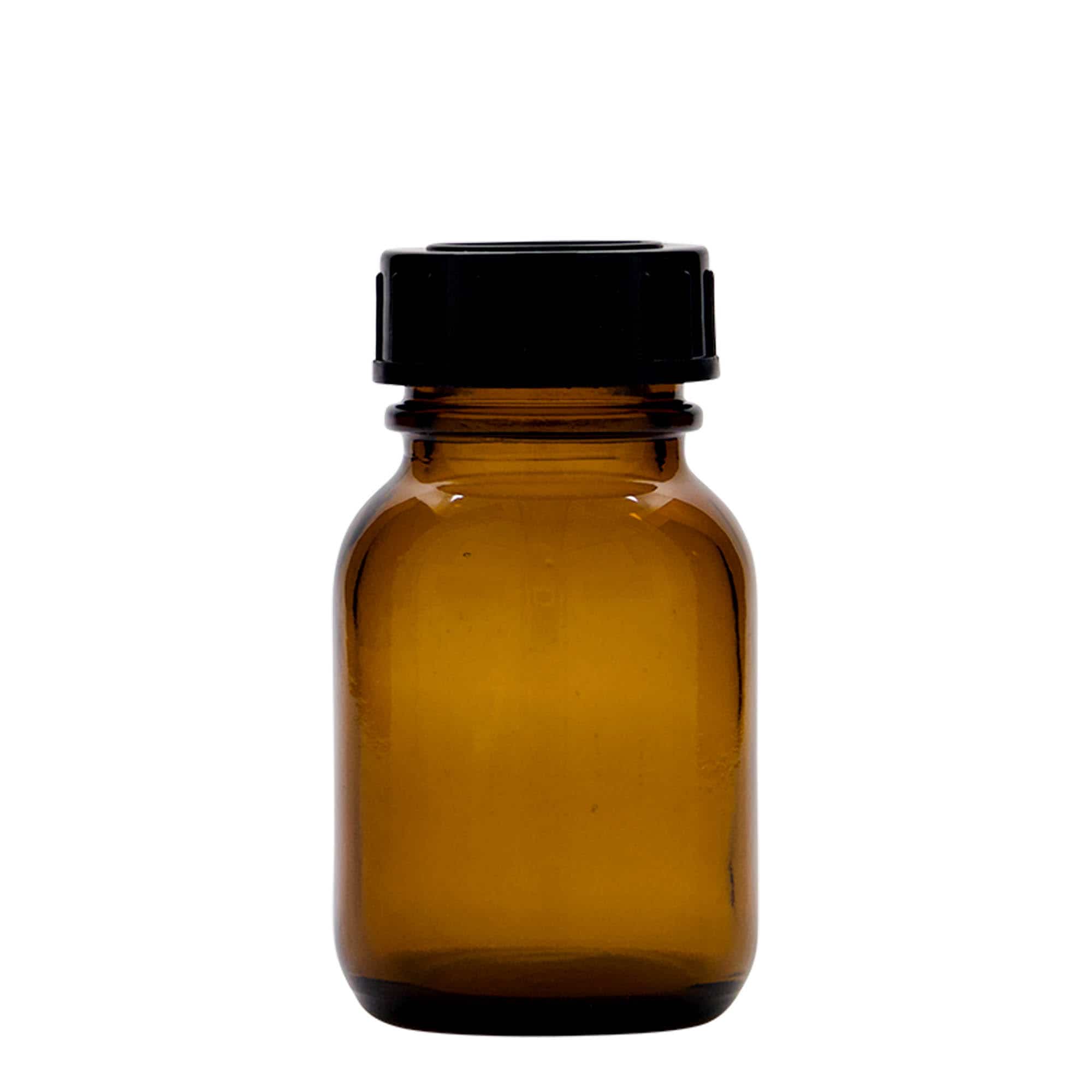 50 ml słoik z szerokim otworem, kolor brązowy, zamknięcie: DIN 32