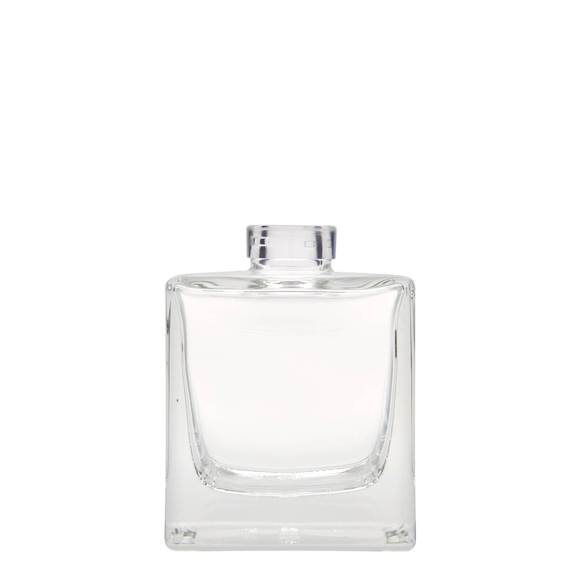 200 ml szklana butelka 'Cube', kwadratowa, szyjka: korek