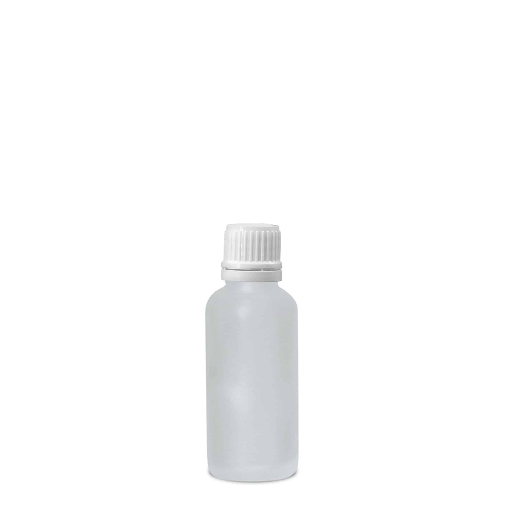 30 ml butelka medyczna, szkło, brąz matowy, szyjka: DIN 18
