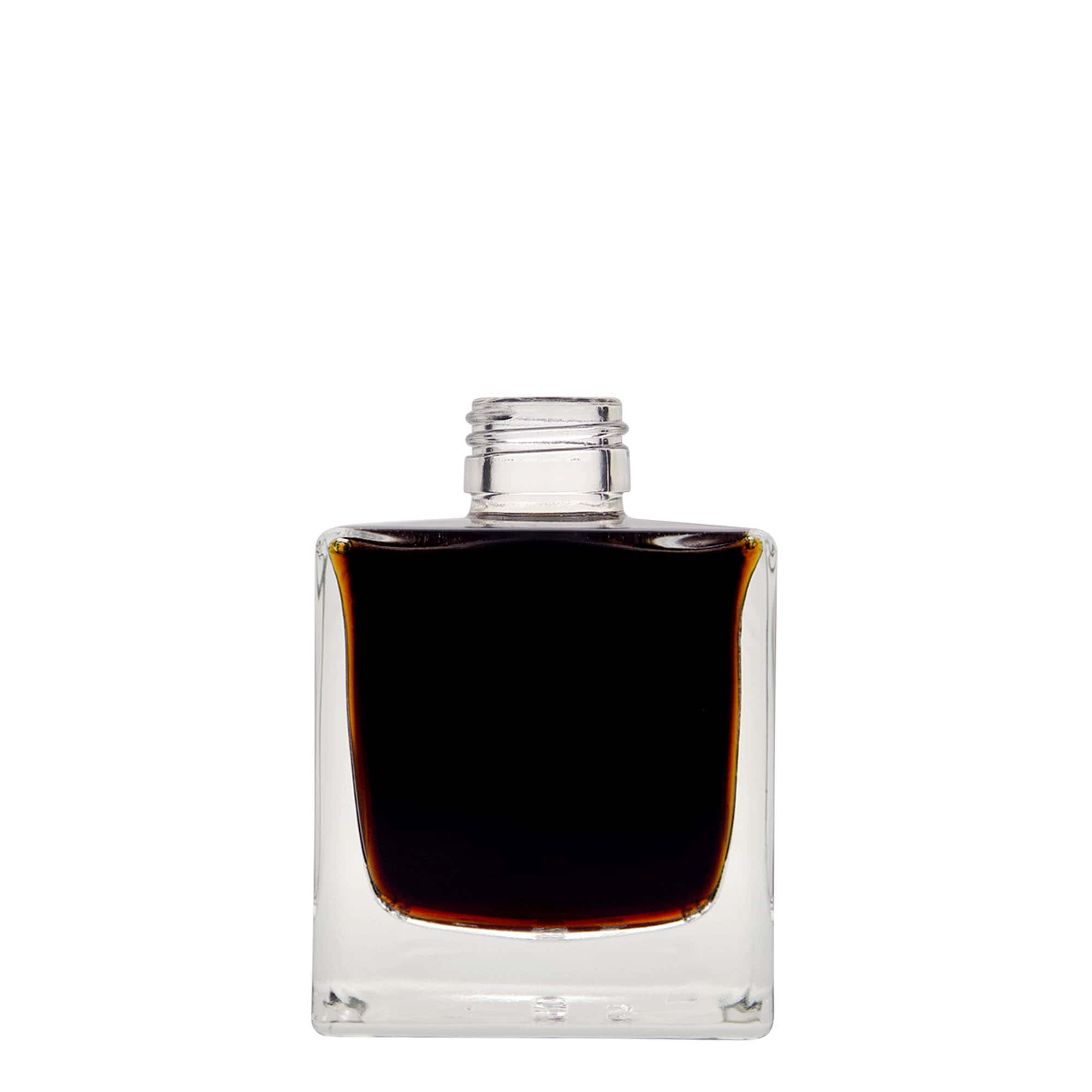 Butelka szklana 200 ml „Cube”, kwadratowa, gwint: PP 28