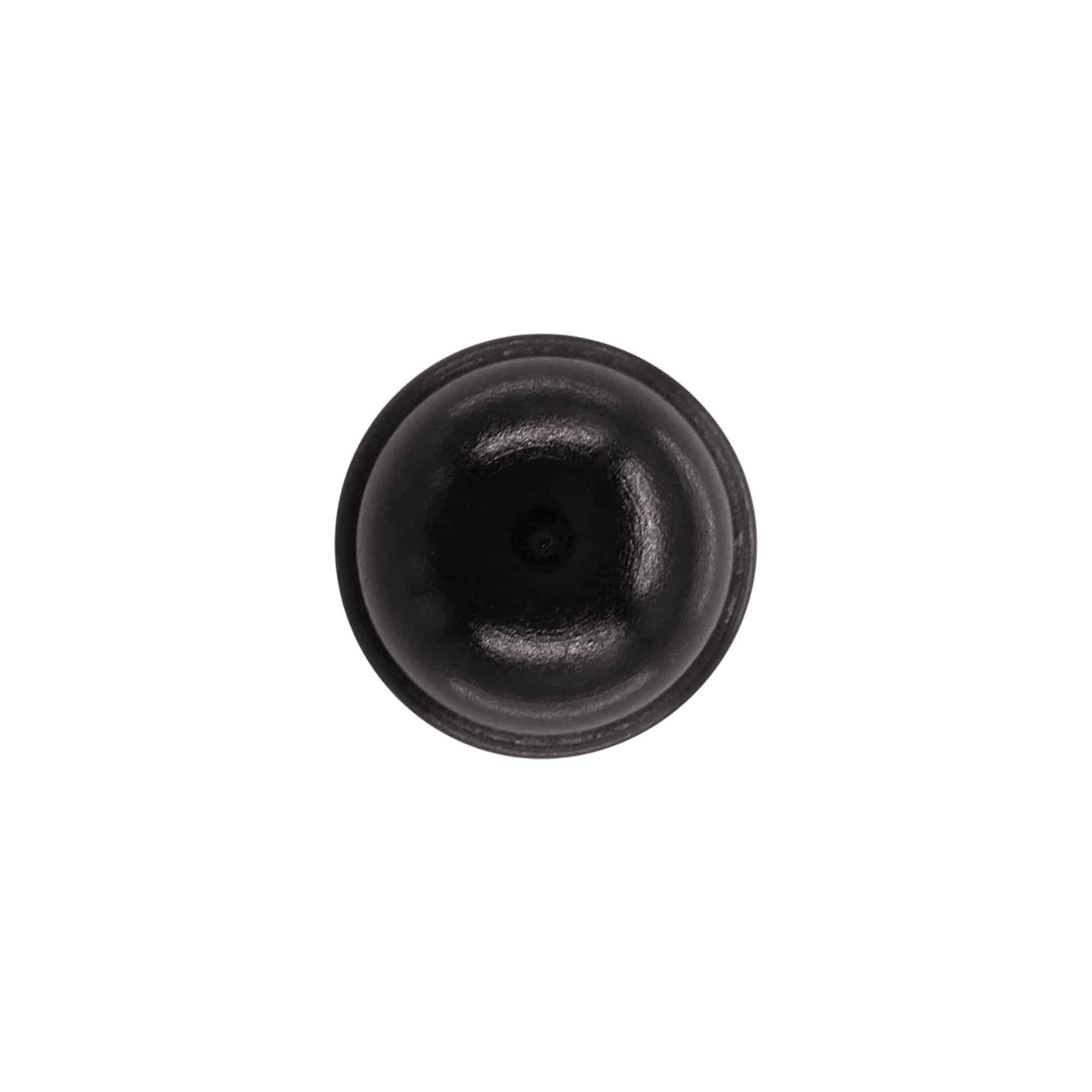 Korek z uchwytem 19 mm „Melon”, drewno/PE, czarny, do otworu: korek