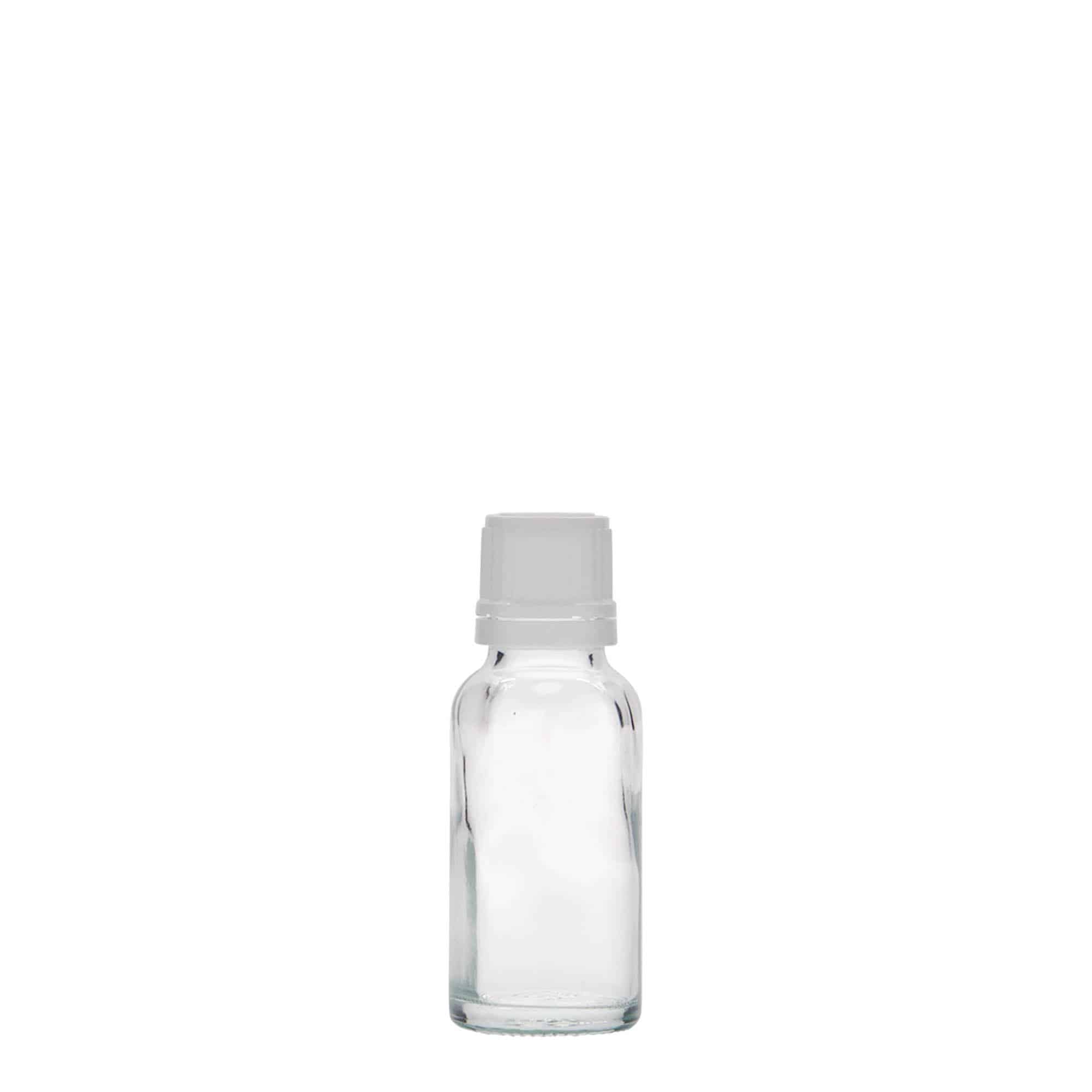 20 ml butelka farmaceutyczna, szkło, zamknięcie: DIN 18