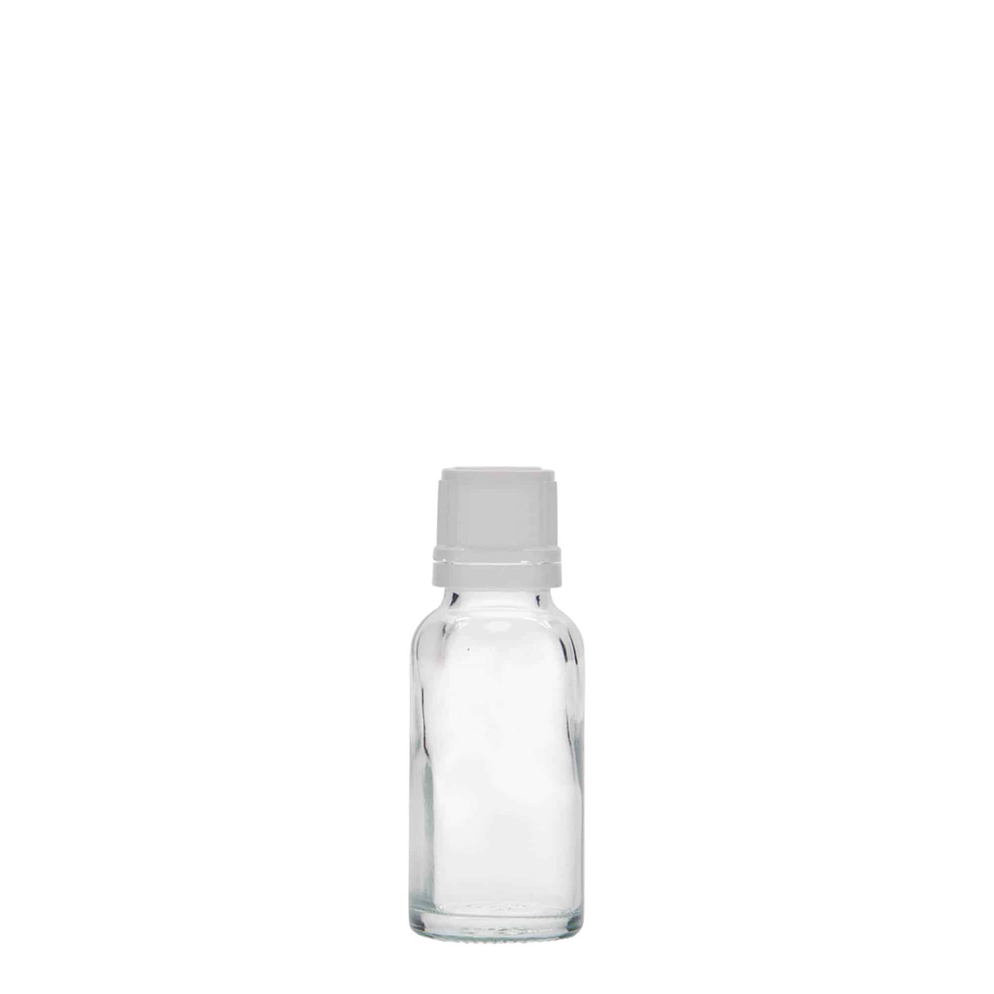 20 ml butelka medyczna, szkło, szyjka: DIN 18