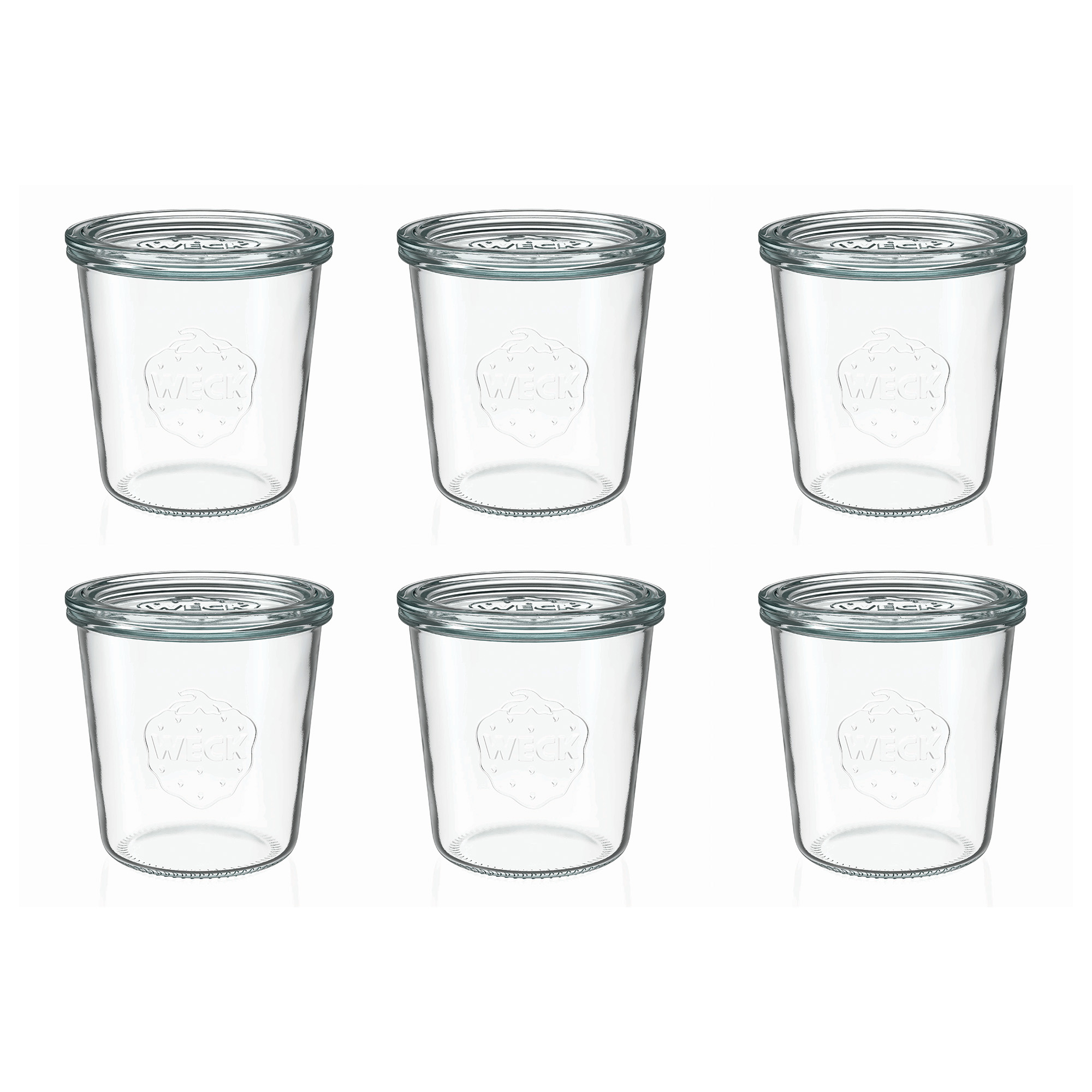 6x 580 ml słoik WECK typu Sturz z szklanym wieczkiem RR 100