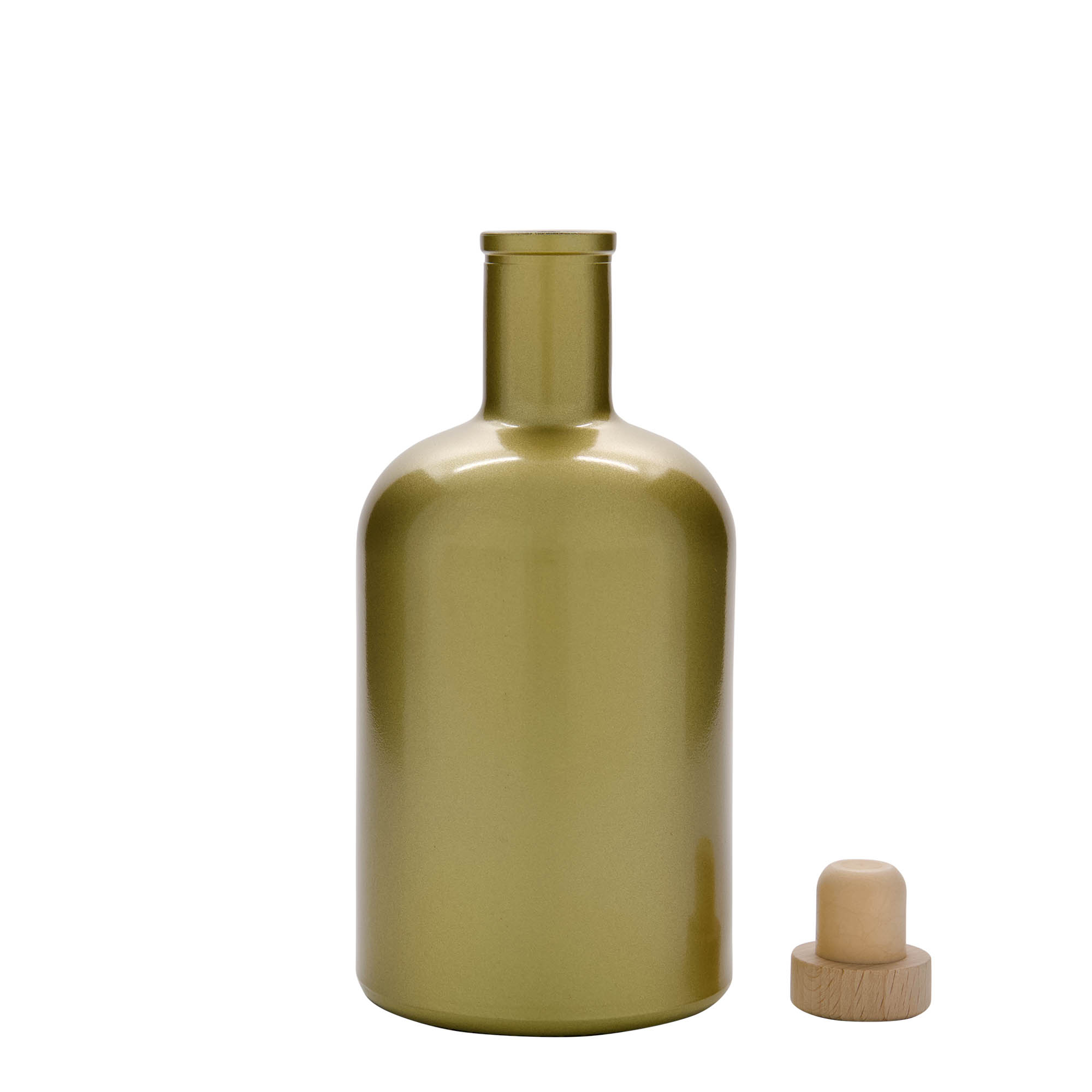 700 ml butelka szklana 'Gerardino', złota, szyjka: korek 700 ml butelka szklana 'Gerardino', złota, szyjka: korek