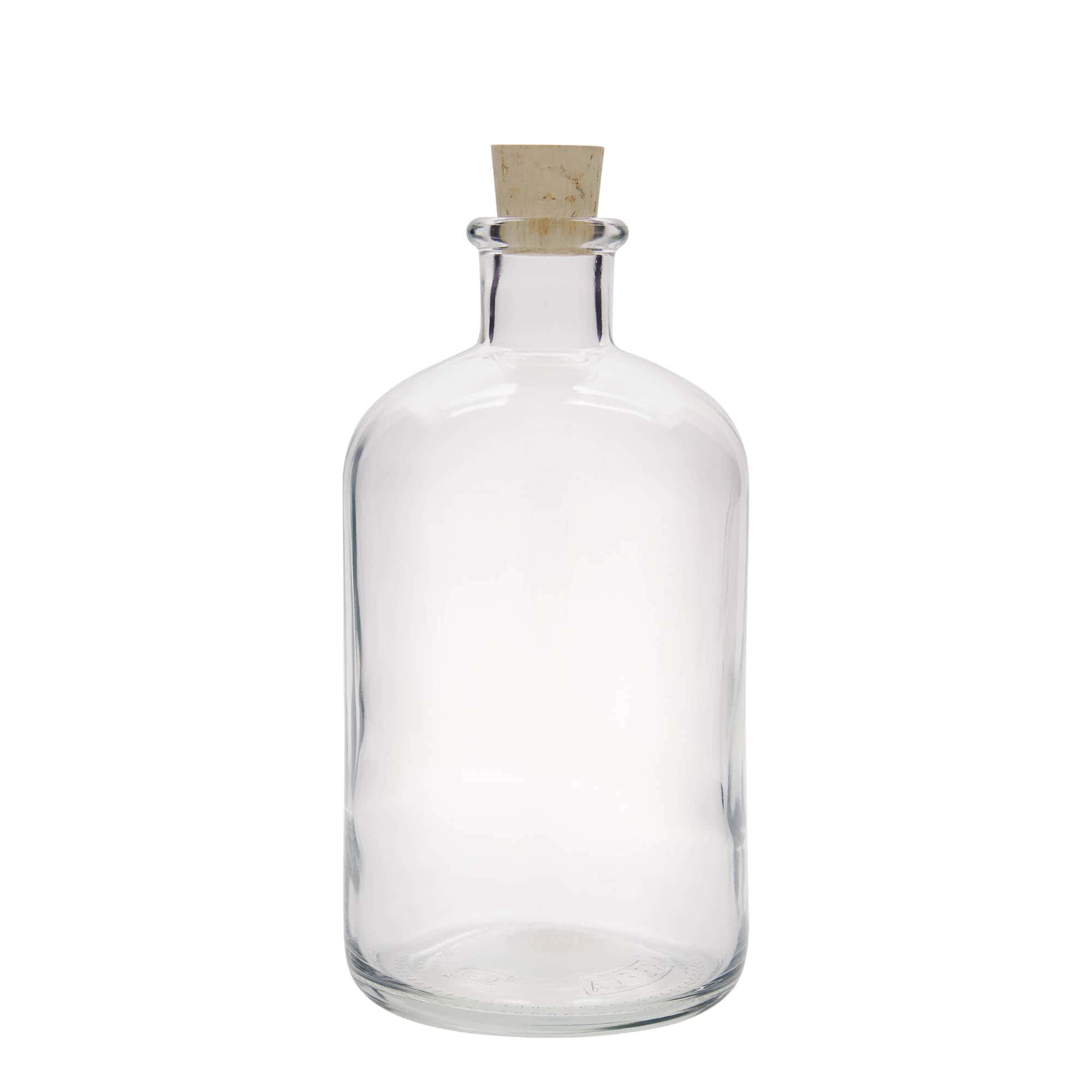 1000 ml butelka szklana apteczna, zamknięcie: korek