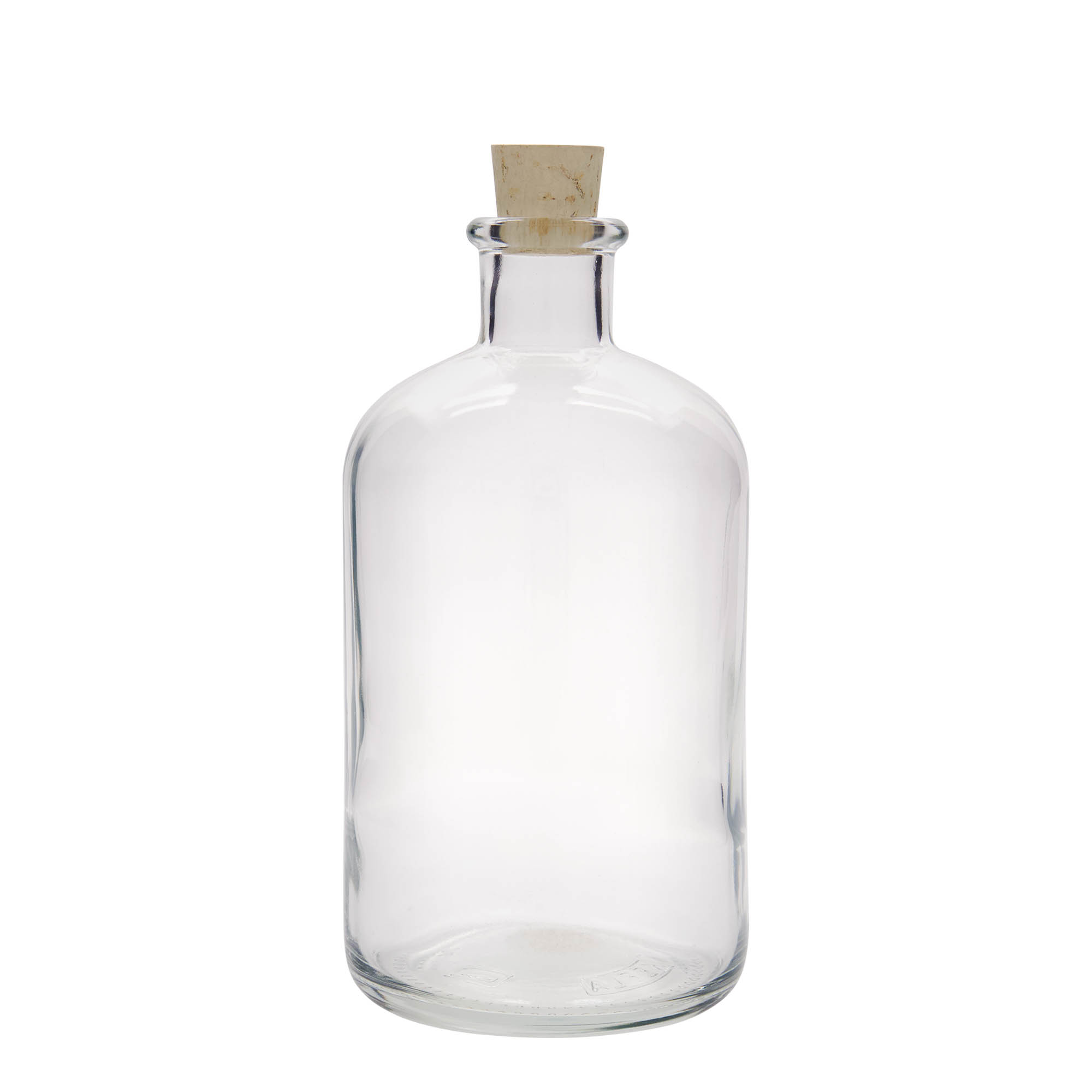 1.000 ml butelka szklana aptekarska, szyjka: korek