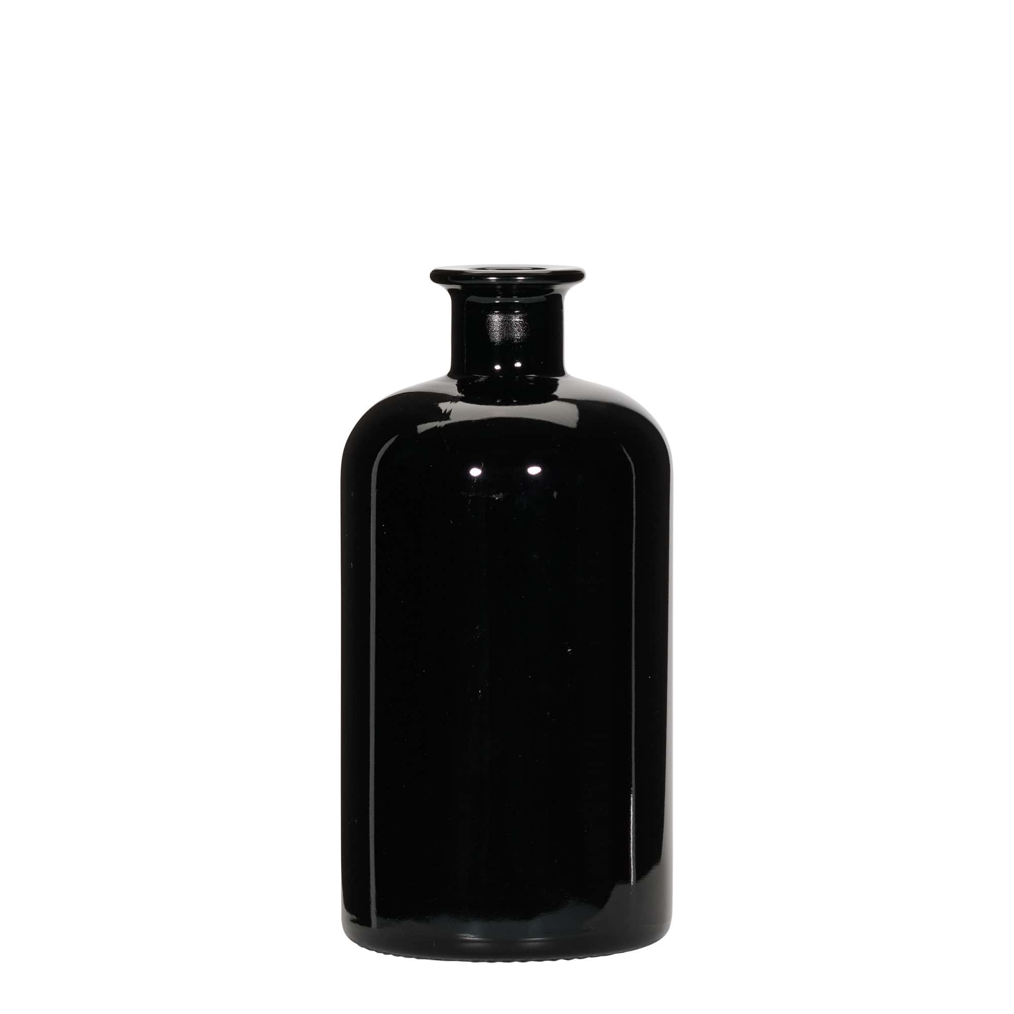 500 ml butelka szklana apteczna, czarna, zamknięcie: korek