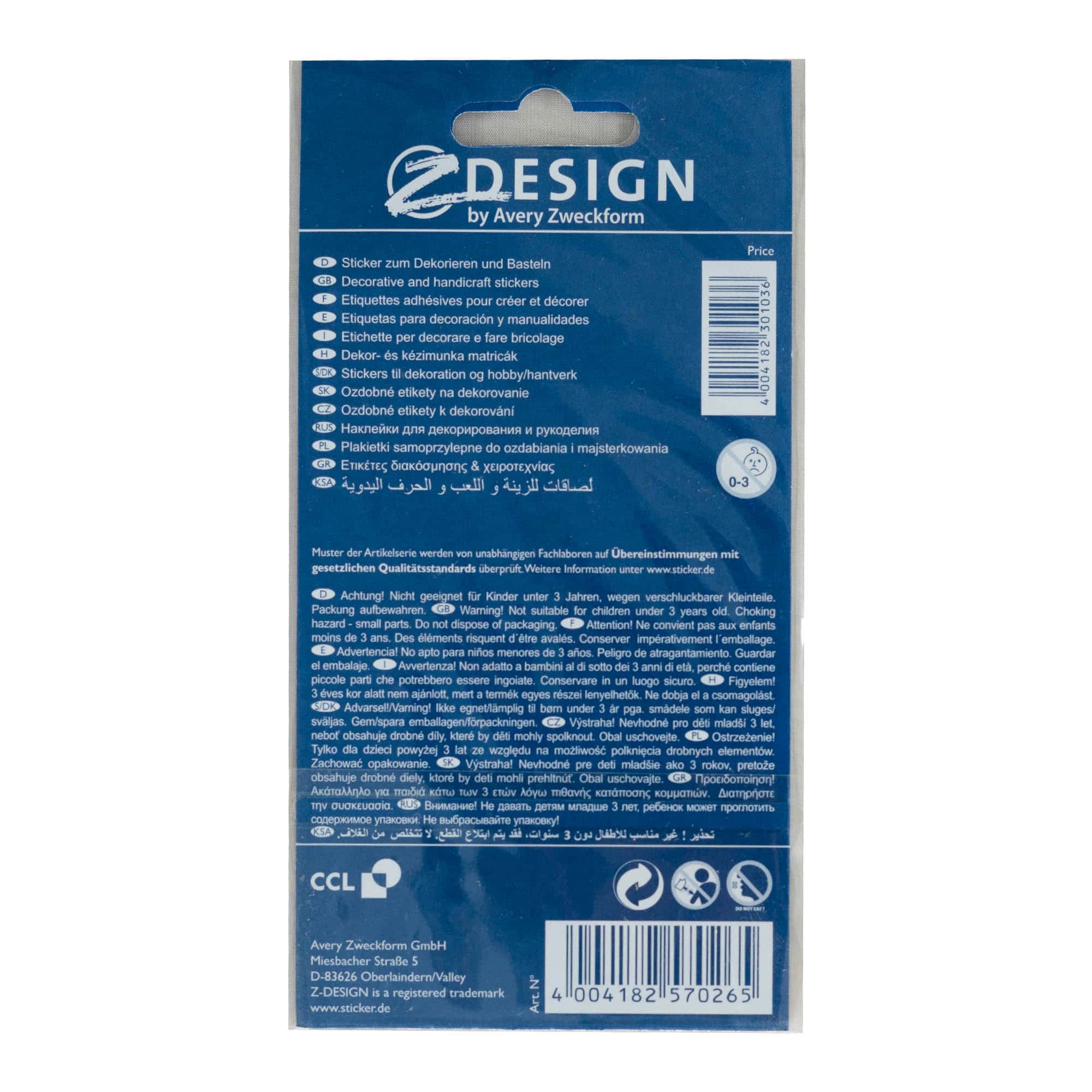 Naklejki Zweckform „Wszystkiego najlepszego”, wielokolorowe