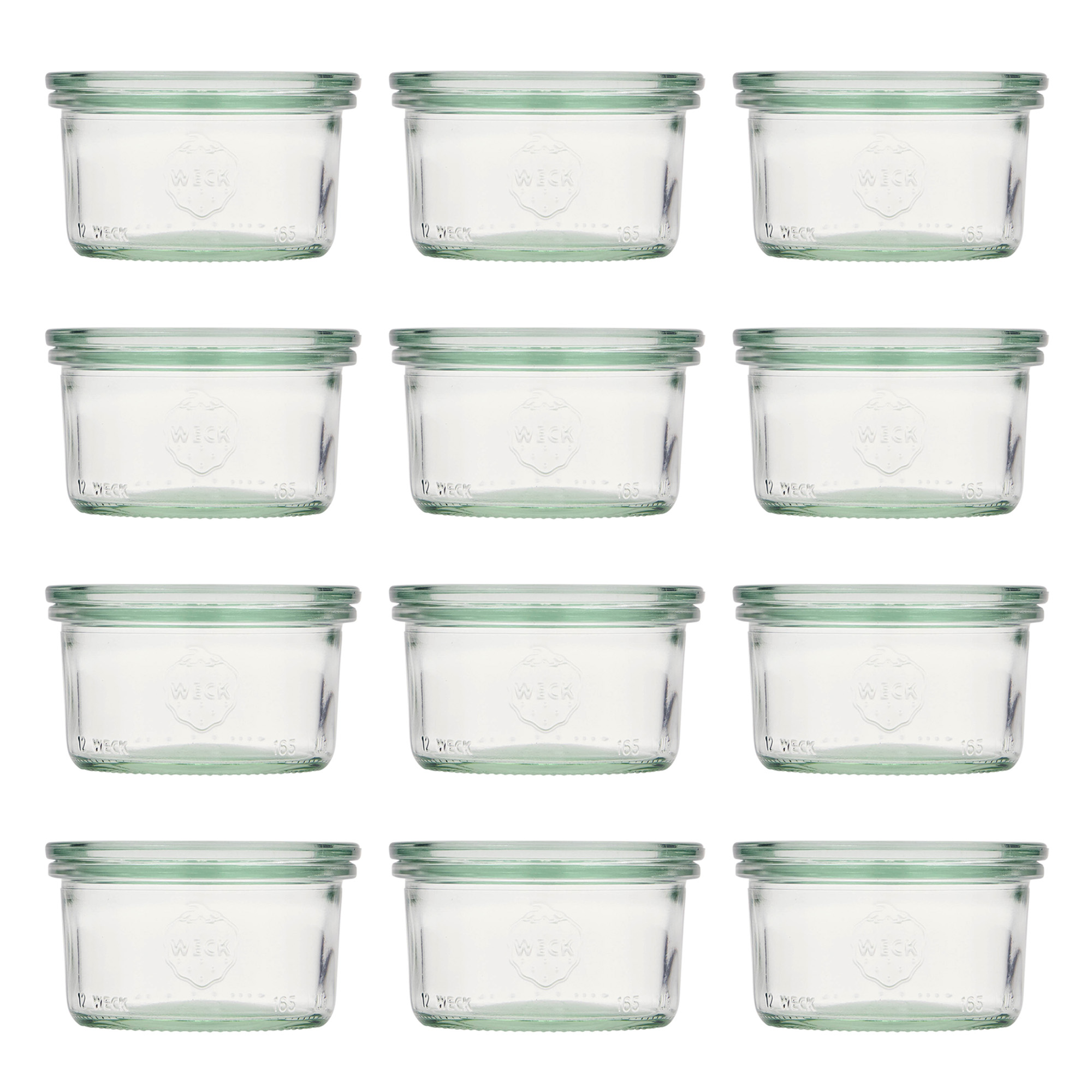 12x 165 ml słoik WECK typu Sturz z szklanym wieczkiem RR 80