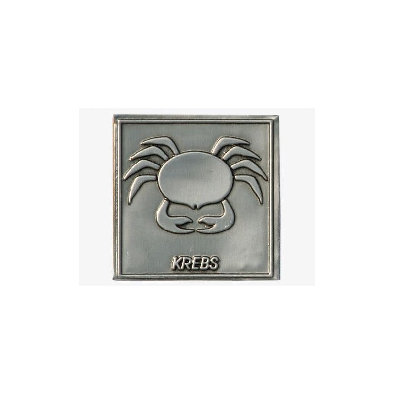 Etykieta cynowa 'Rak', kwadratowa, metal, kolor srebrny Etykieta cynowa 'Rak', kwadratowa, metal, kolor srebrny
