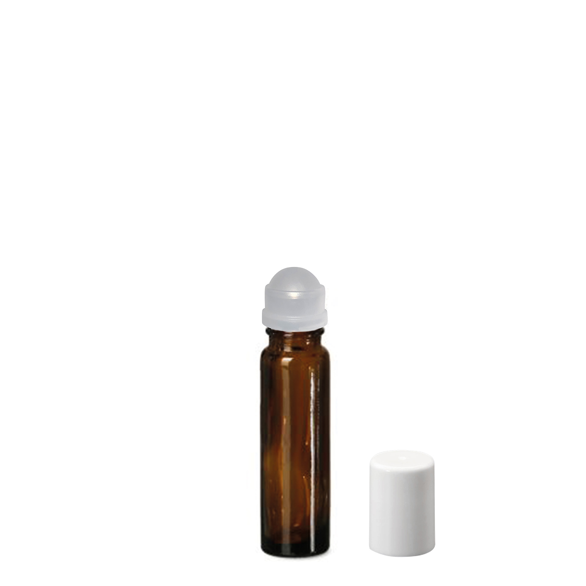10 ml butelka roll-on, szkło, brązowa, zakończenie: zakrętka