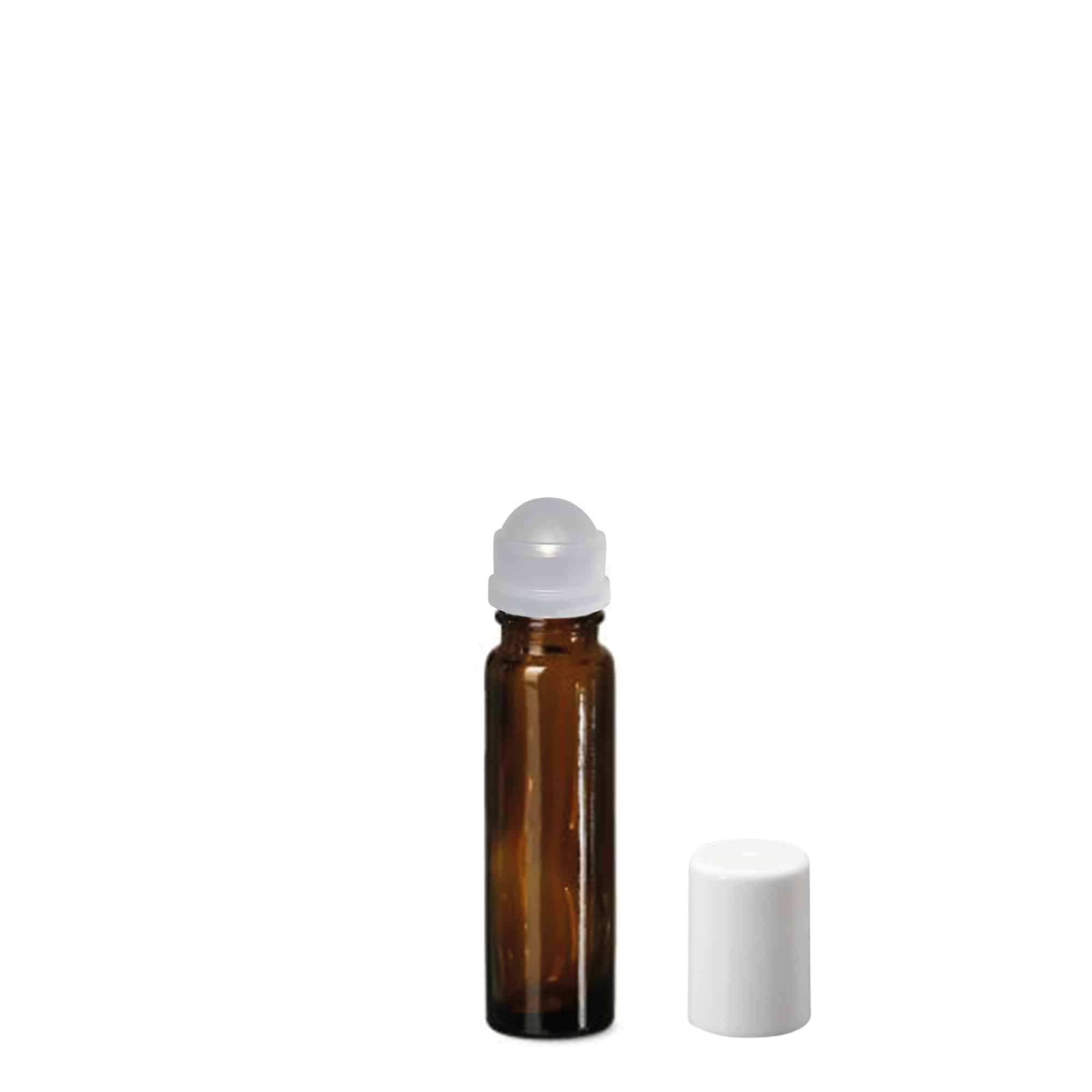 10 ml butelka roll-on, szkło, brązowa, zakończenie: zakrętka