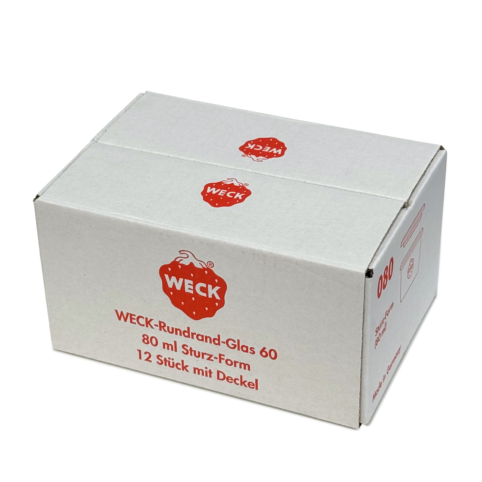 12x 80 ml słoik WECK typu Sturz z szklanym wieczkiem RR 60