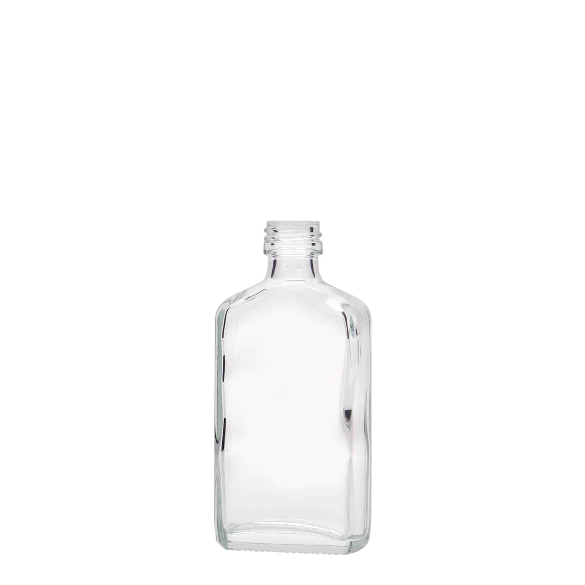 50 ml butelka piersiówka, prostokątna, szkło, zamknięcie: PP 18