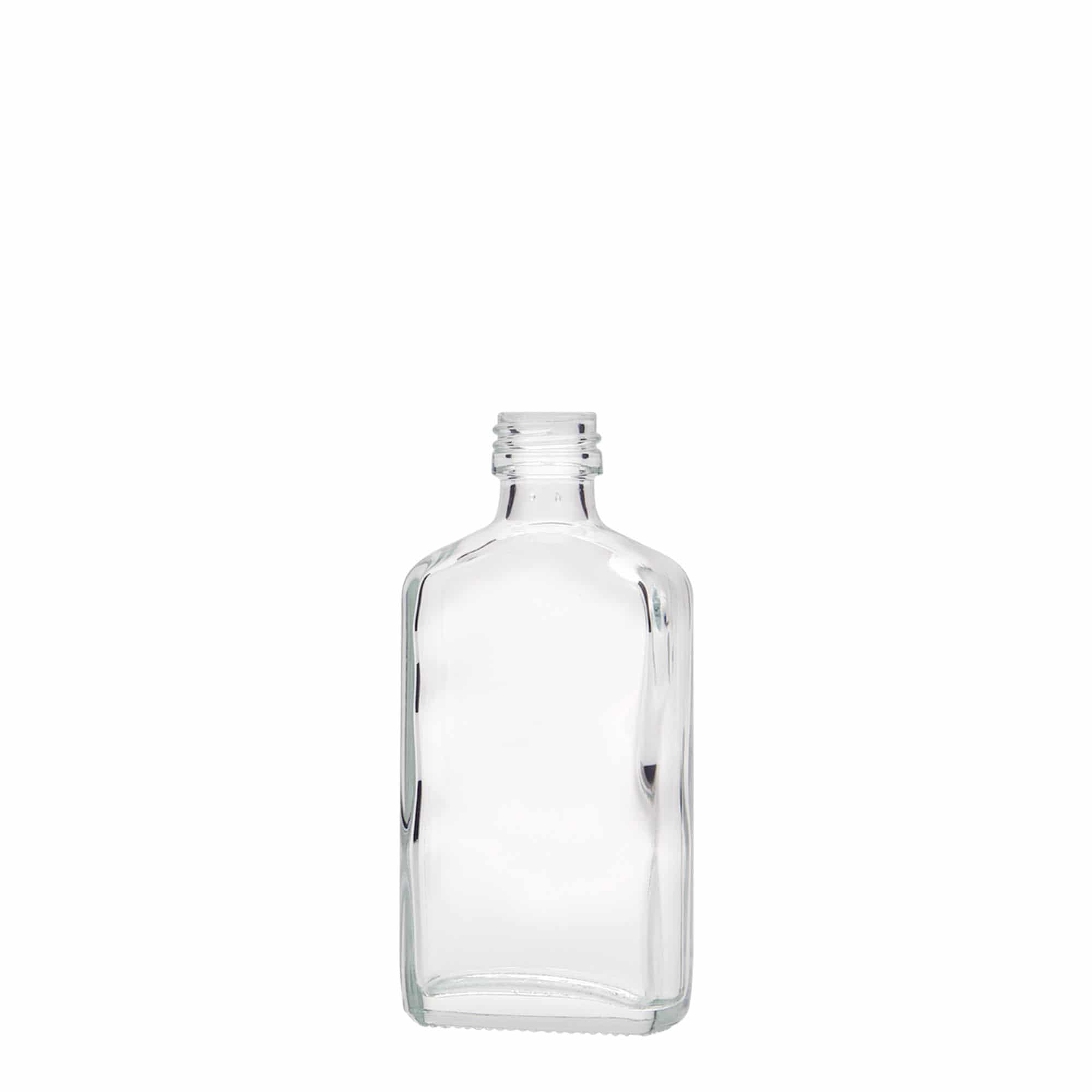 50 ml butelka kieszonkowa, prostokątna, szkło, wylot: PP 18