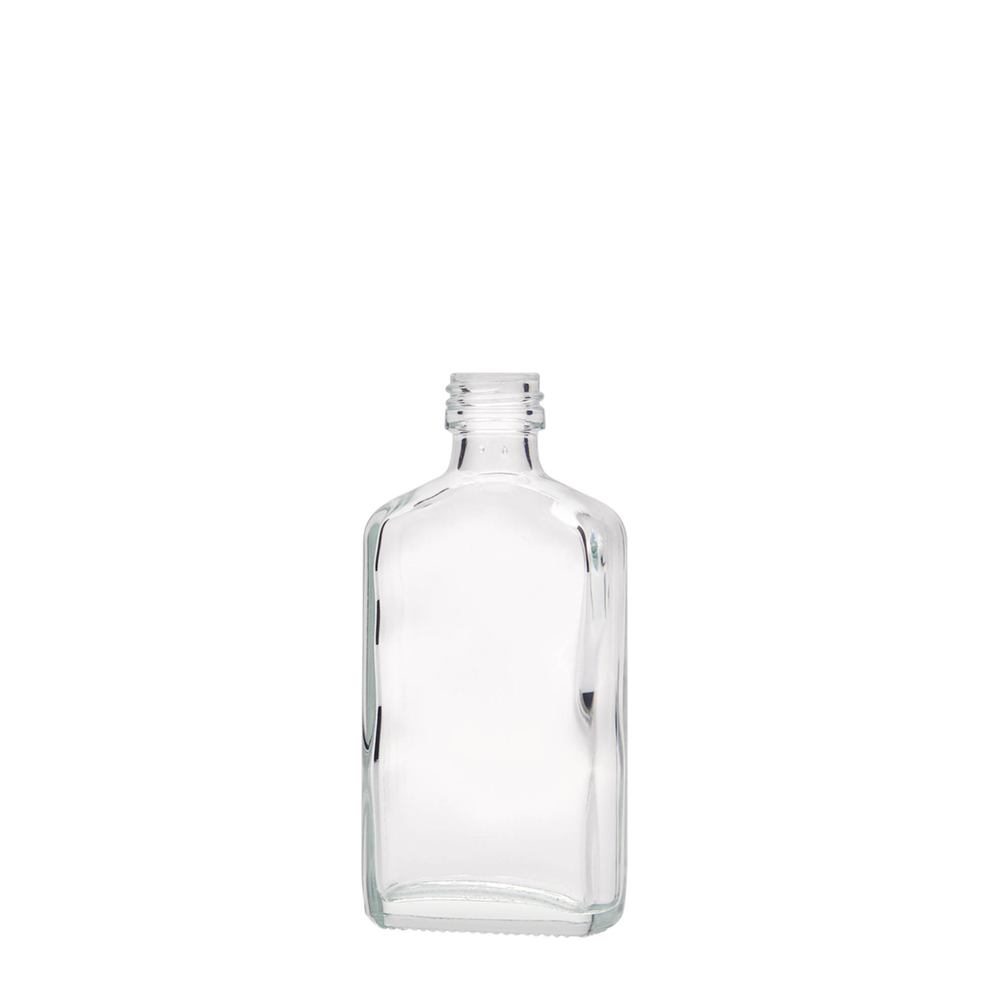 50 ml butelka kieszonkowa, prostokątna, szkło, wylot: PP 18 50 ml butelka kieszonkowa, prostokątna, szkło, wylot: PP 18