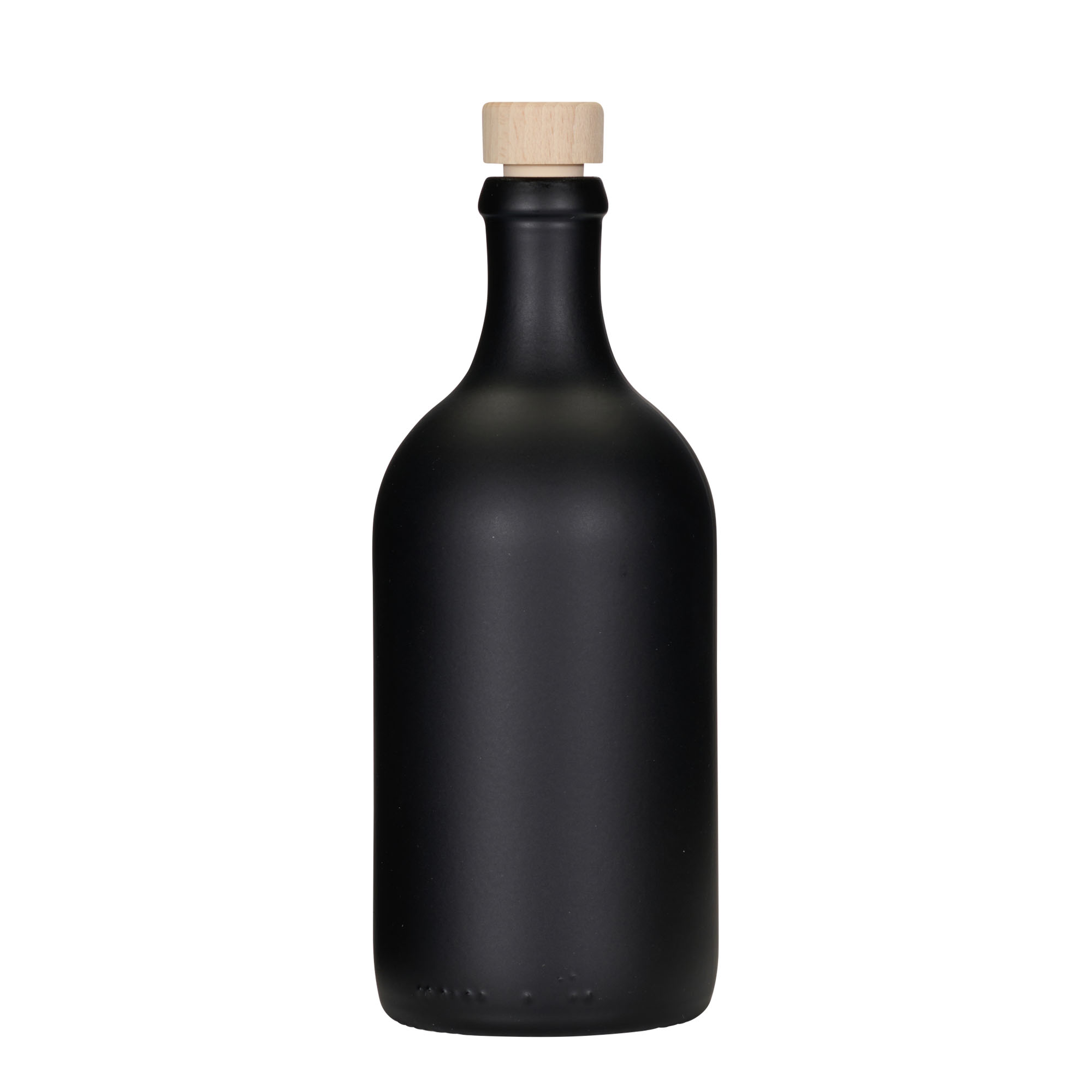 500 ml butelka szklana 'Ginevra Leggera', czarna, otwór: korek