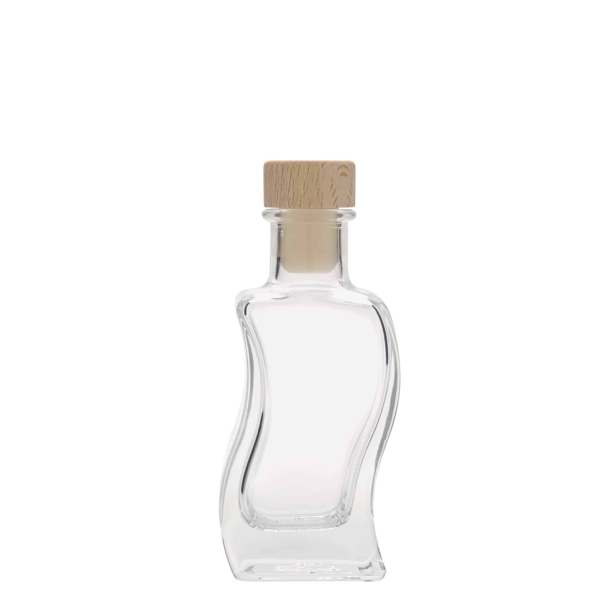 100 ml butelka szklana 'Fala', kwadratowa, zamknięcie: korek