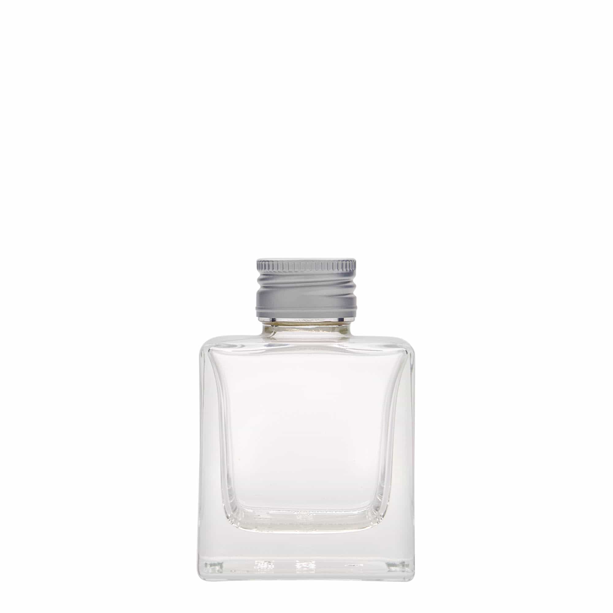 100 ml butelka szklana „Cube”, kwadratowa, gwint: PP 28