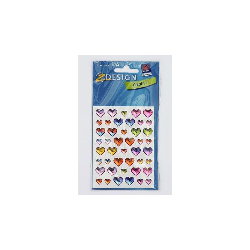 Naklejki Zweckform „Serduszka żelowe”, tworzywo sztuczne, wielokolorowe
