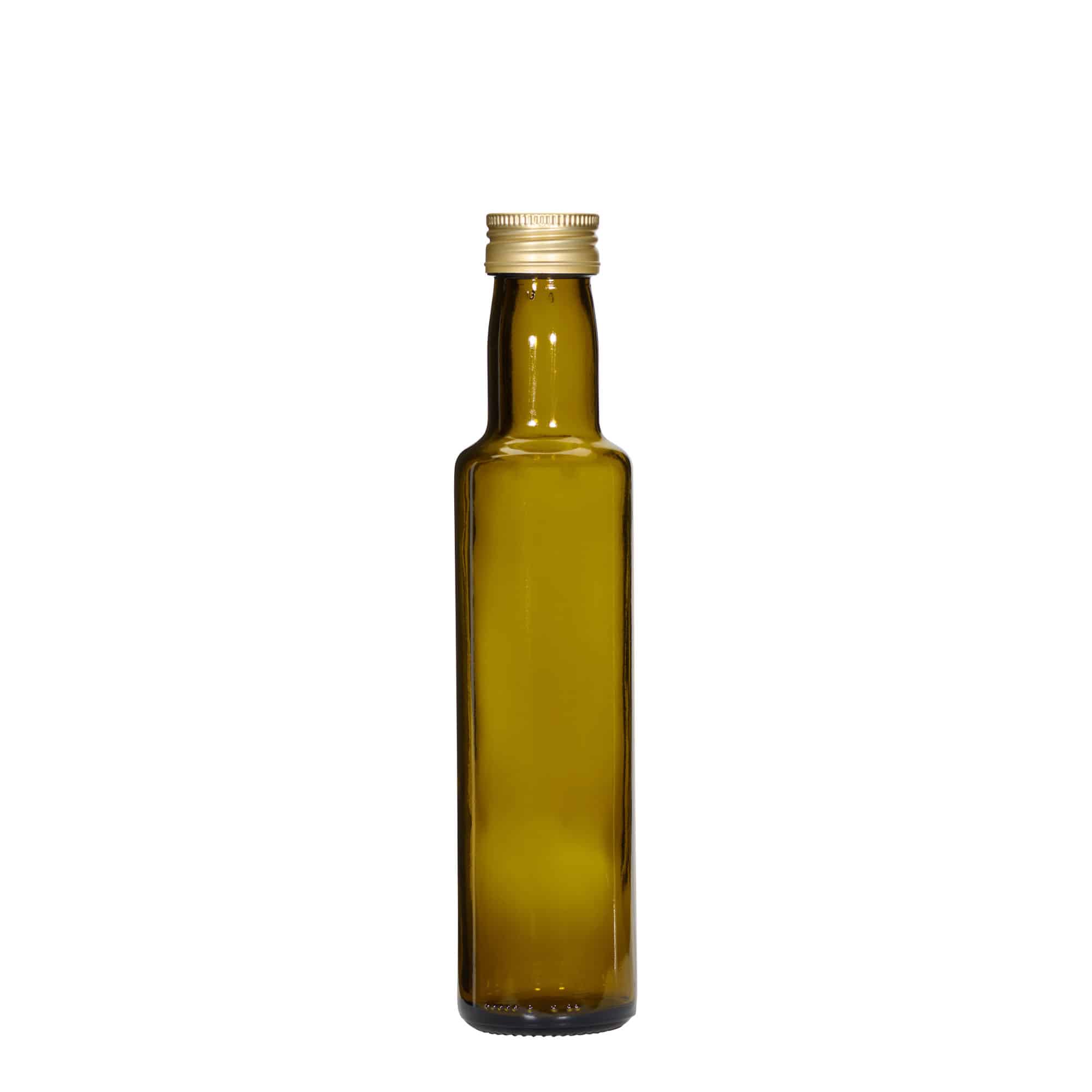 250 ml butelka szklana 'Dorica', kolor zielony antyczny, zamknięcie: PP 31,5