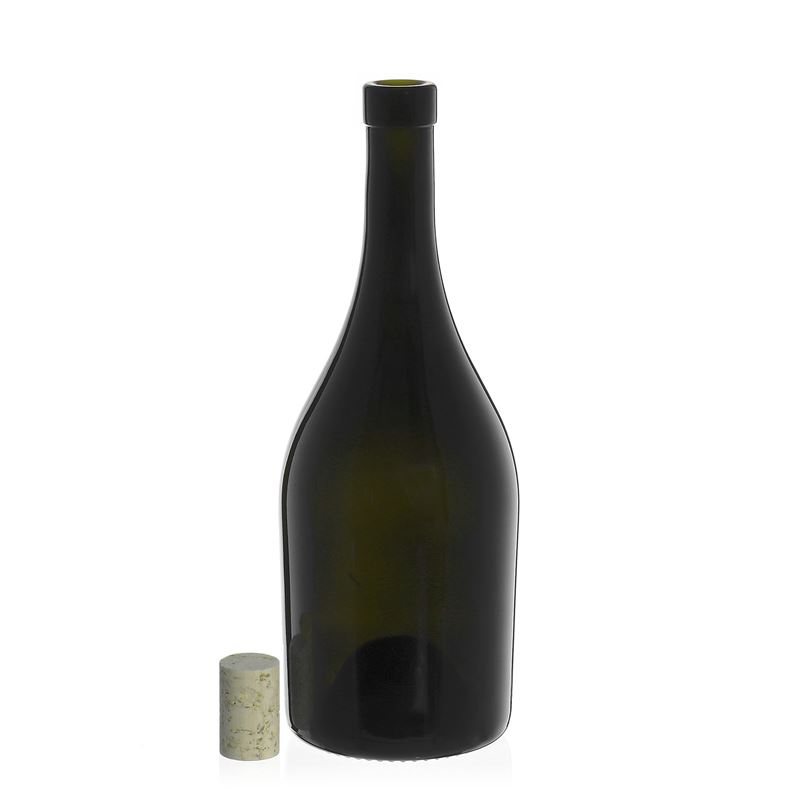 750 ml butelka na wino 'Exclusive', kolor zielony antyczny, zamknięcie: korek