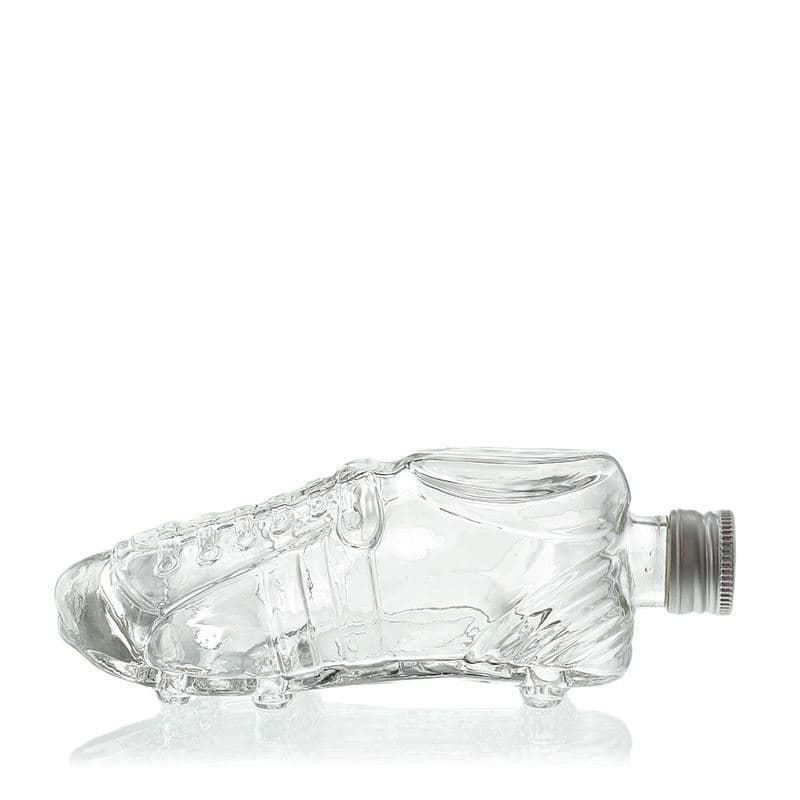 200 ml butelka szklana 'But piłkarski', zamknięcie: PP 28