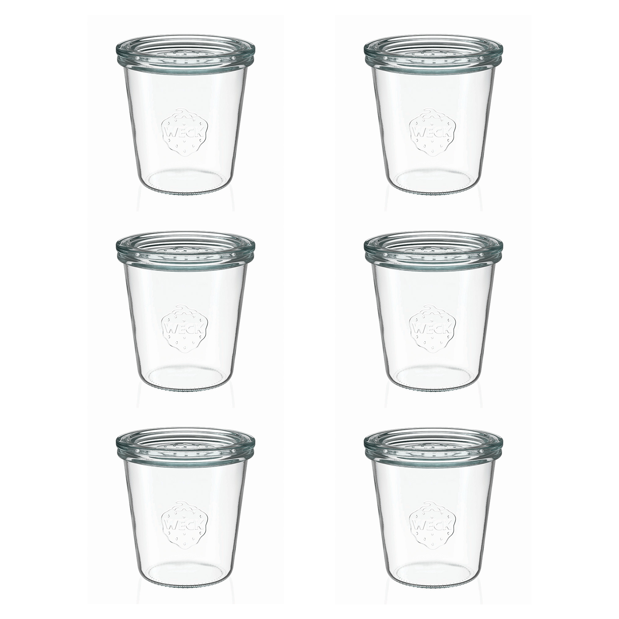 6x 290 ml wysoki słoik WECK typu Sturz z szklanym wieczkiem RR 80