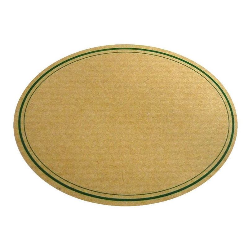 Etykieta naturalna, owalna, papier, zielono-brązowa Etykieta naturalna, owalna, papier, zielono-brązowa