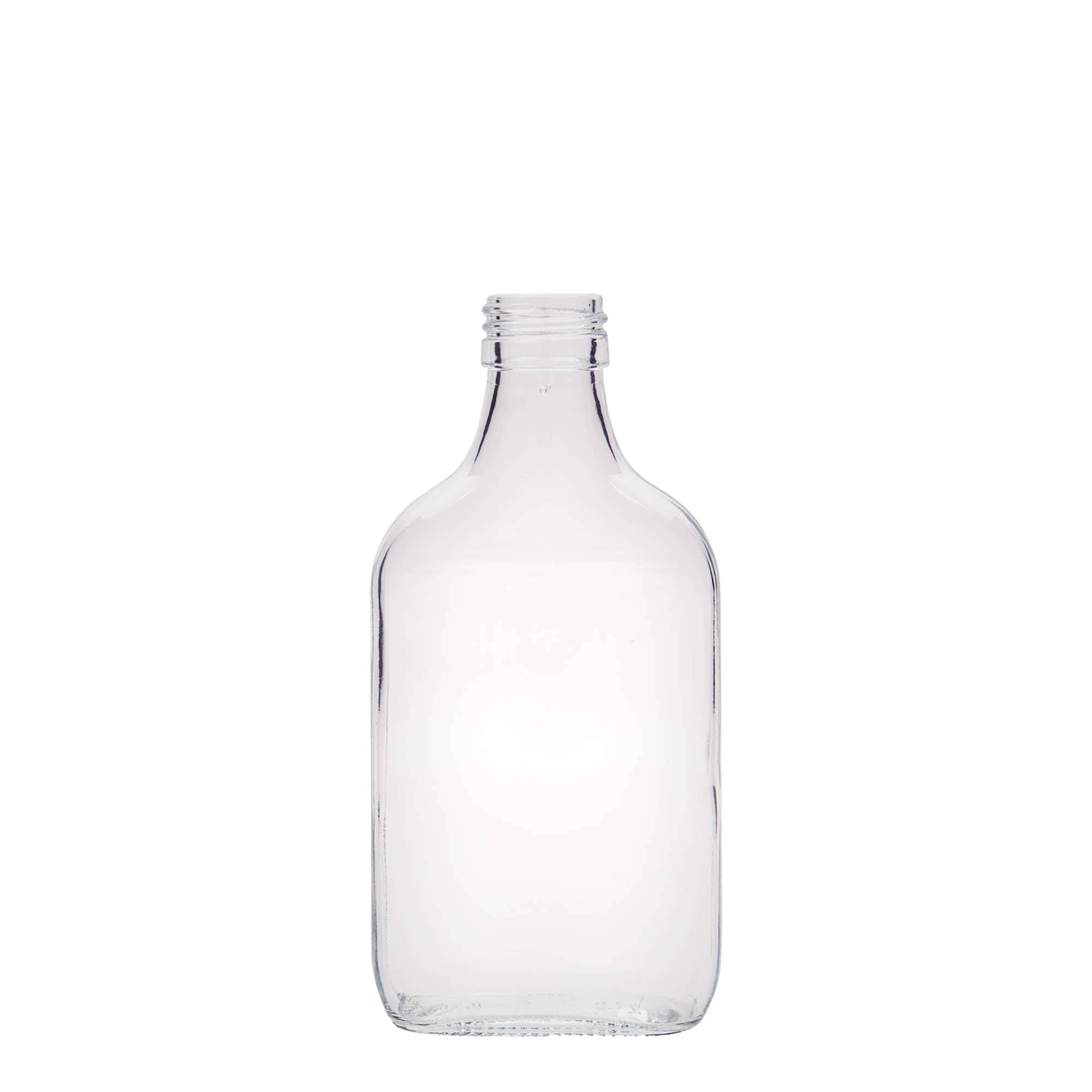 200 ml butelka piersiówka, prostokątna, szkło, zamknięcie: PP 28 200 ml butelka piersiówka, prostokątna, szkło, zamknięcie: PP 28