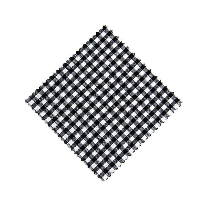 Kapturek na słoik w kratkę 12x12, kwadratowy, materiał tekstylny, kolor czarny, zamknięcie: TO38-TO53