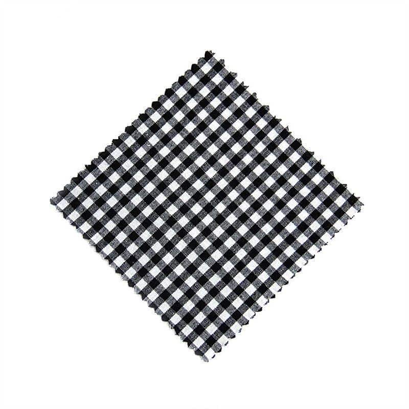 Kapturek na słoik w kratkę 12x12, kwadratowy, materiał tekstylny, kolor czarny, zamknięcie: TO38-TO53 Kapturek na słoik w kratkę 12x12, kwadratowy, materiał tekstylny, kolor czarny, zamknięcie: TO38-TO53