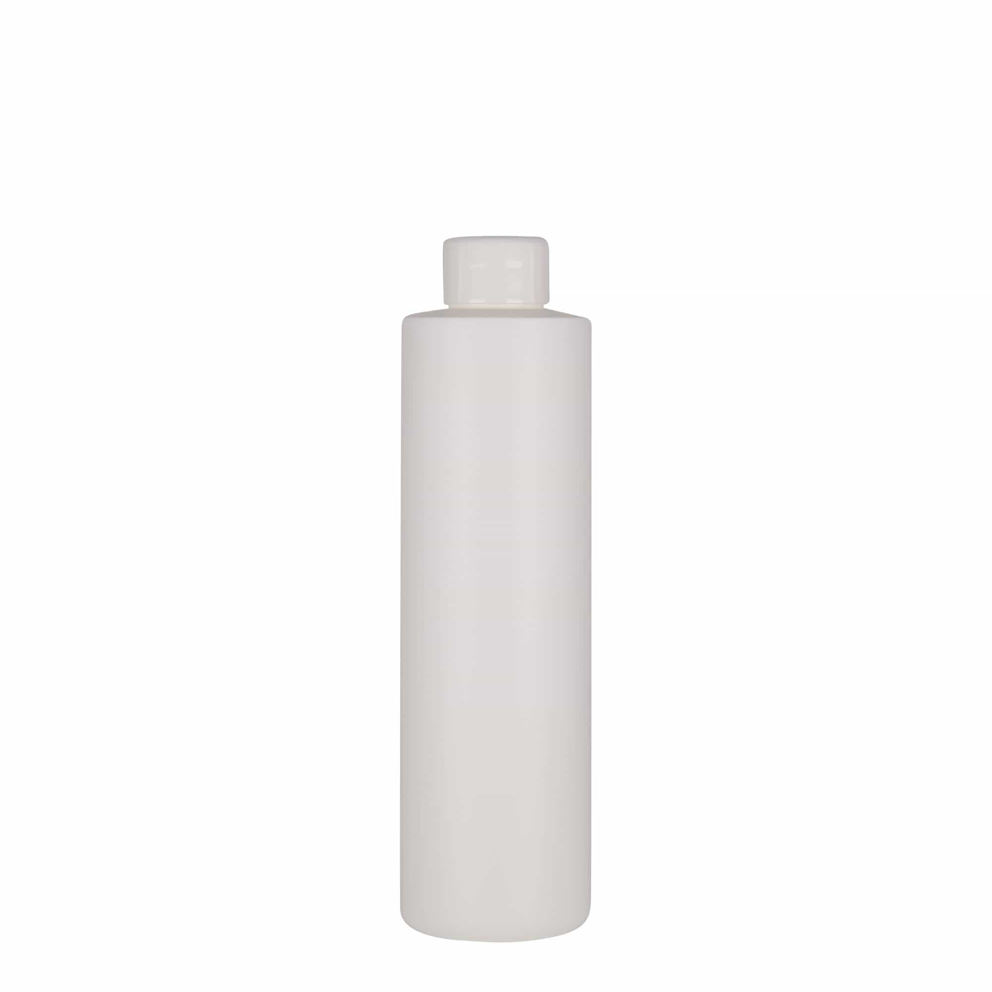 250 ml plastikowa butelka 'Pipe', zielony HDPE, biały, gwint: 24/410