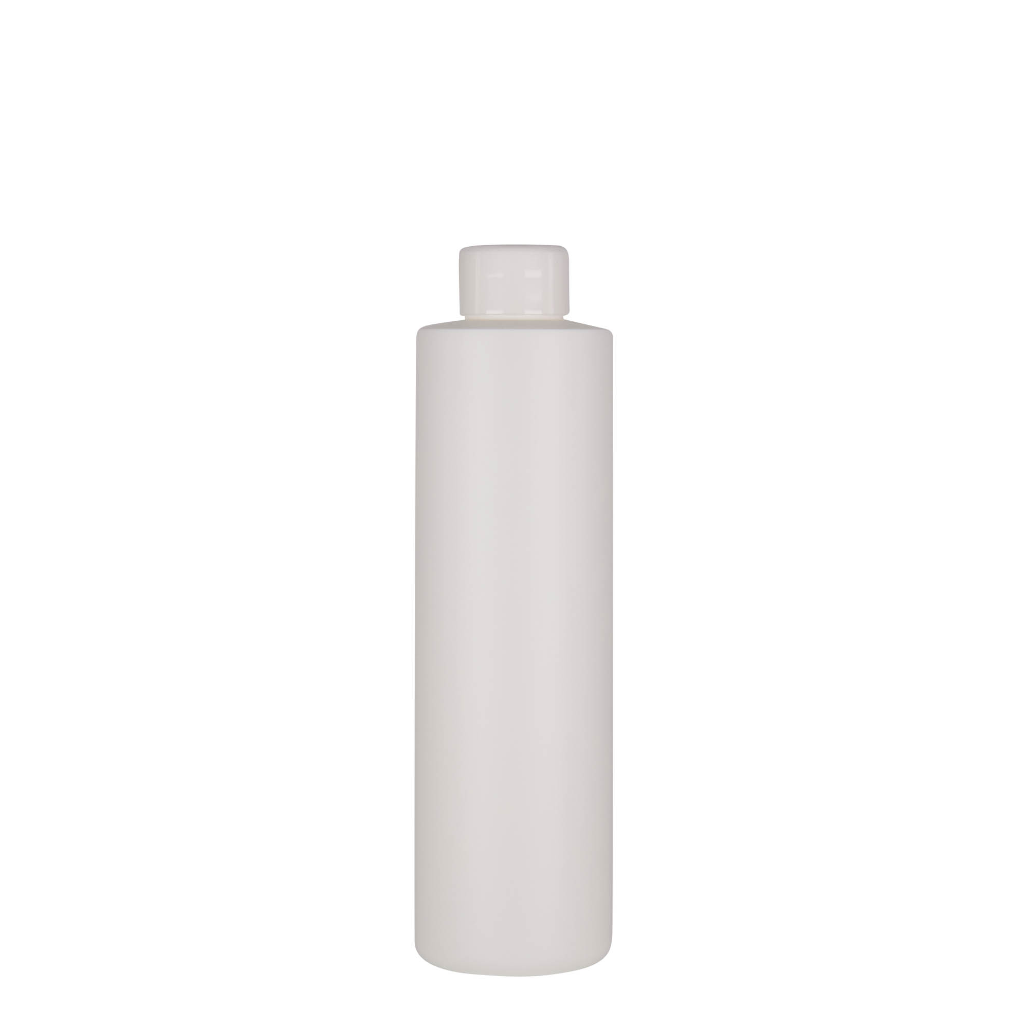250 ml plastikowa butelka 'Pipe', zielony HDPE, biały, gwint: 24/410 250 ml plastikowa butelka 'Pipe', zielony HDPE, biały, gwint: 24/410