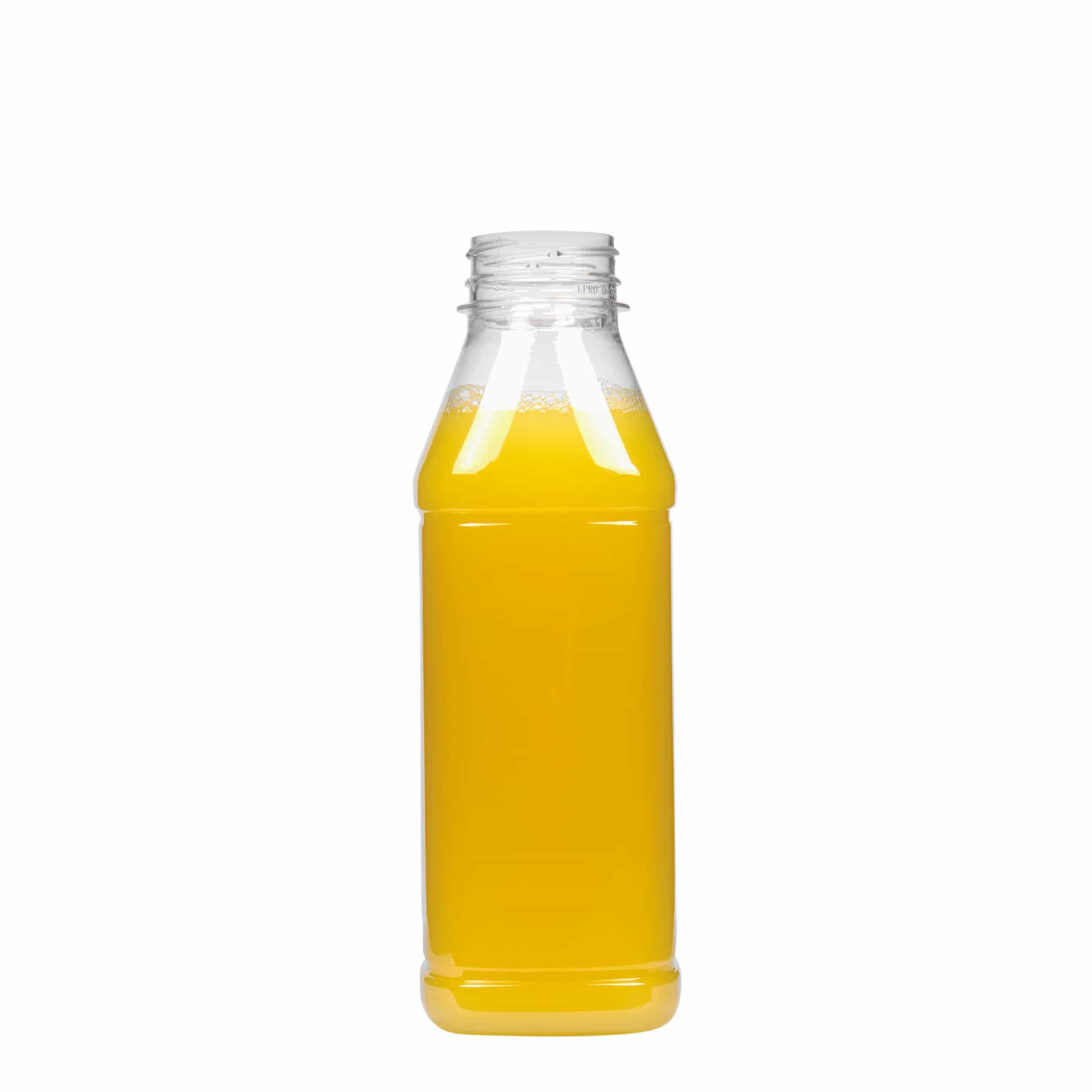 500 ml butelka PET „Milk and Juice Carré”, kwadratowa, plastikowa, szyjka: 38 mm